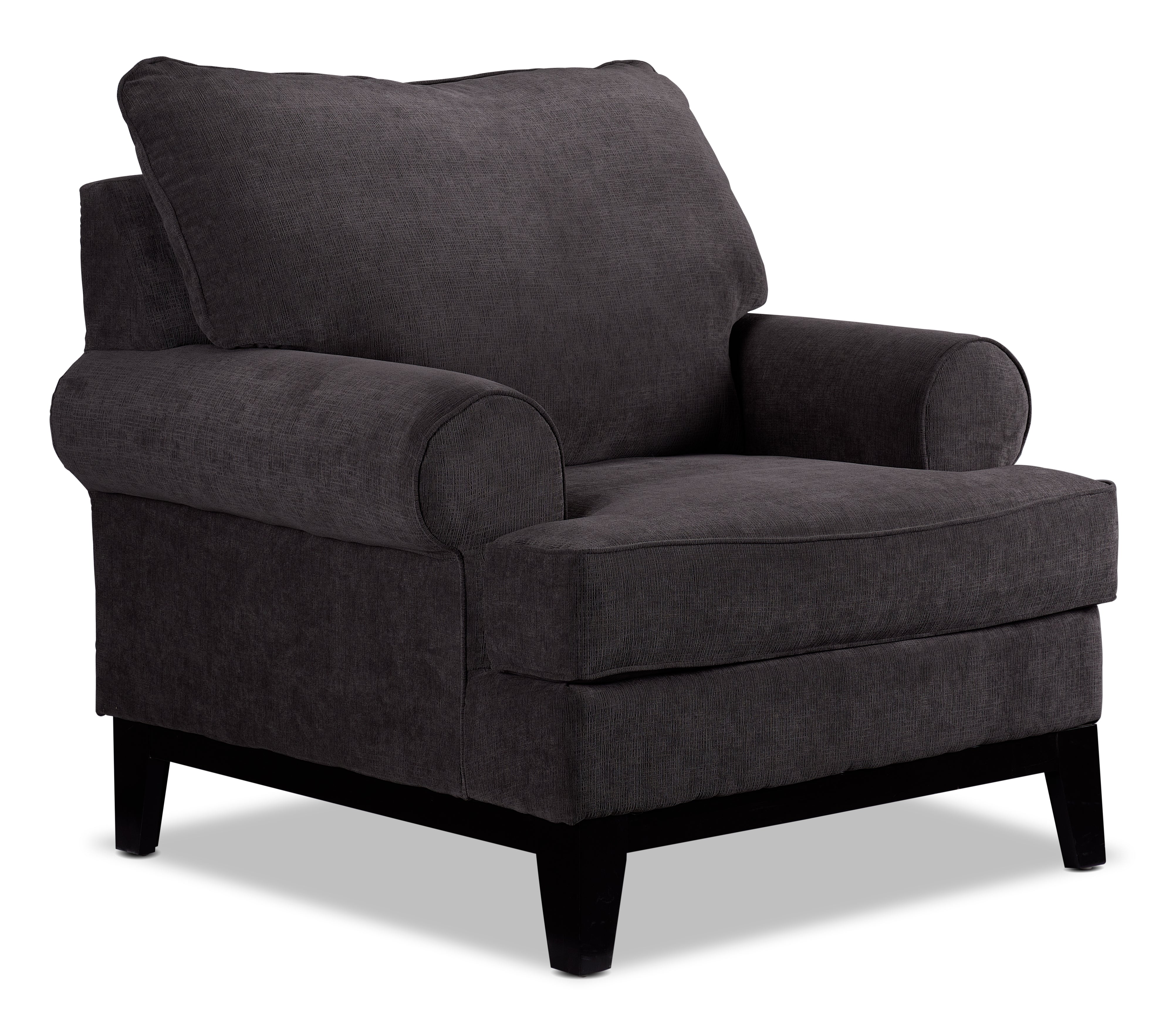 Crizia Modern Accent Chair - Dark Grey Upholstered Lounge Chair for Living Room, Bedroom, or Office - Stylish & Comfortable Seating Furniture for Home Decor