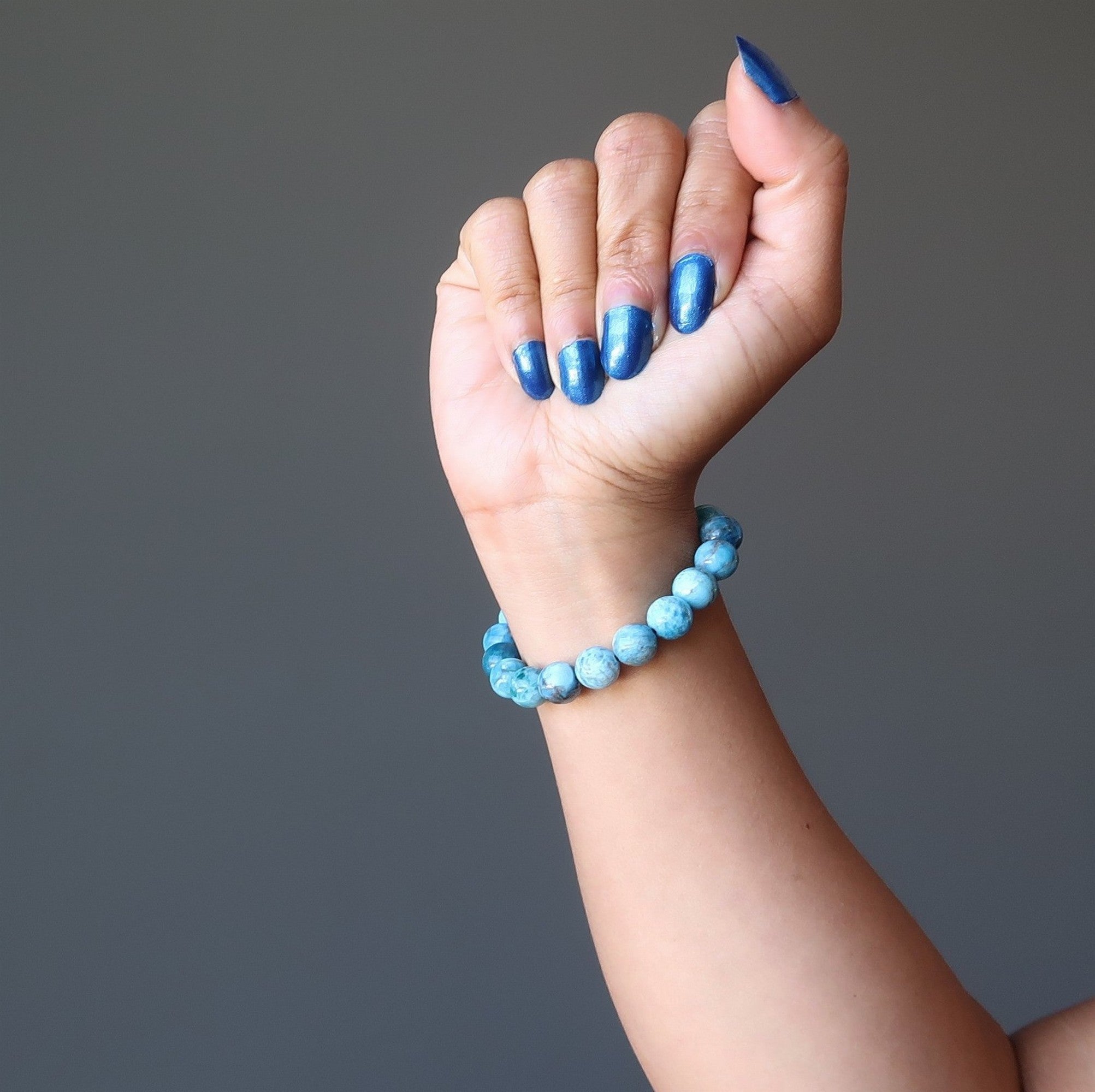 Natural Blue Apatite Bracelet for Success & Motivation - Healing Crystal Jewelry for Meditation, Energy Balance & Positive Vibes