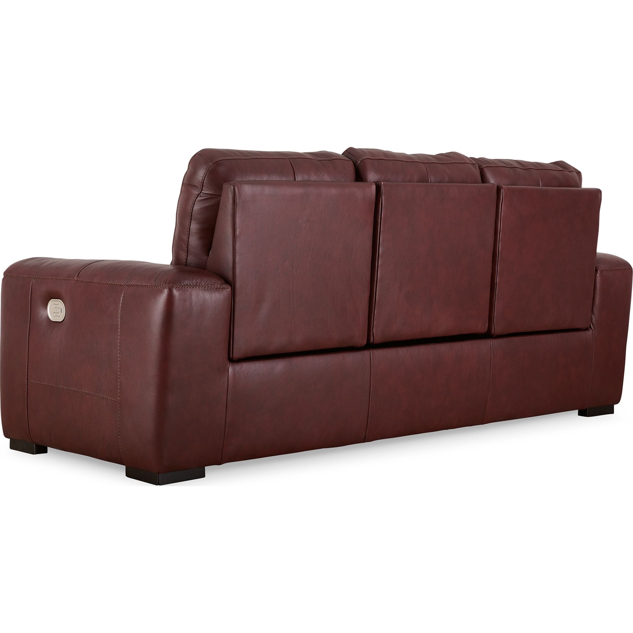 Alessandro Power Reclining Sofa in Garnet Red - Modern Leather Sectional Couch with USB Charging - Perfect for Living Room, Home Theater, and Family Gatherings