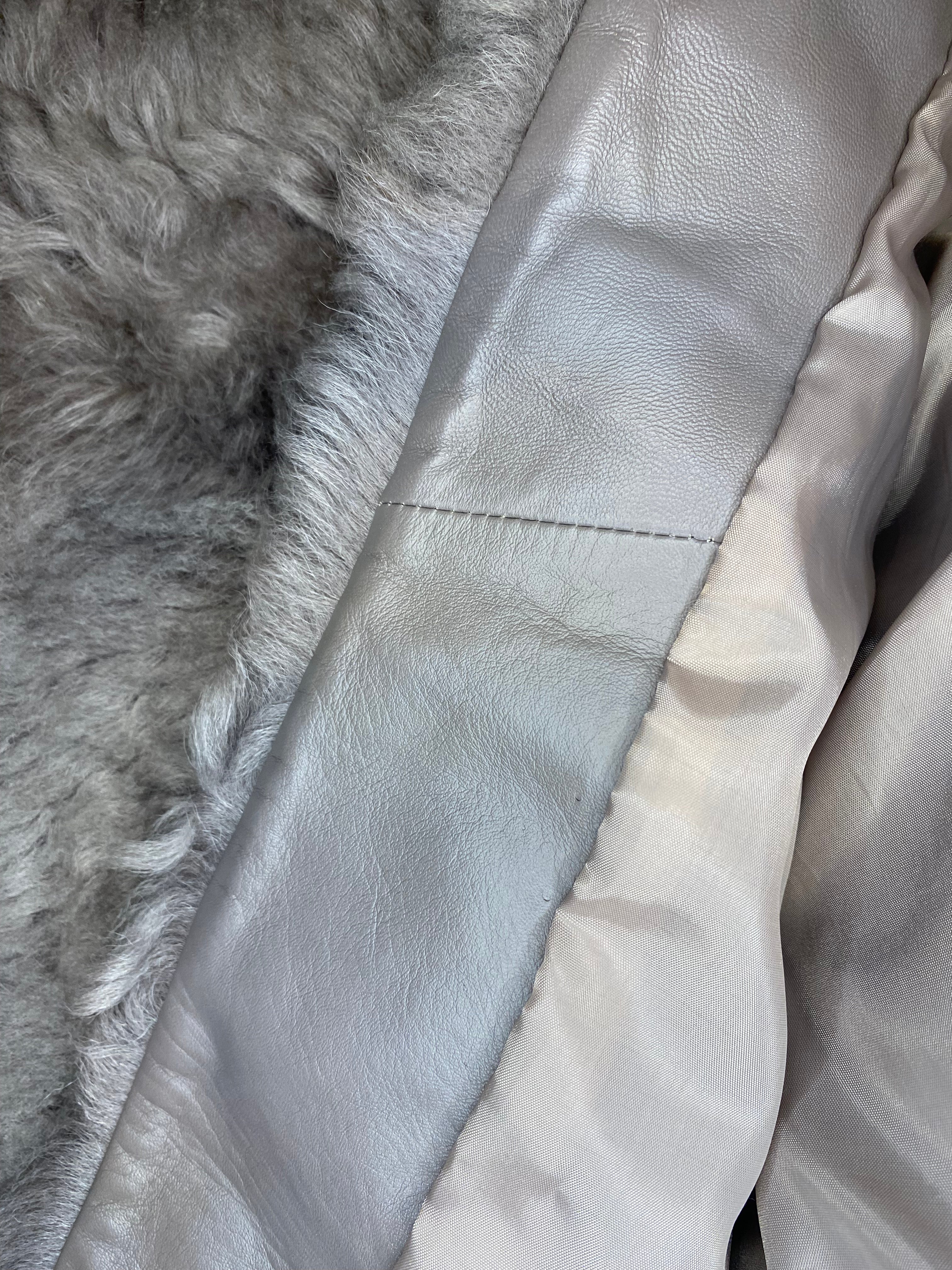 Shearling Collarless Maxi Coat for Women - Warm Winter Long Coat with Faux Fur Lining - Perfect for Cold Weather, Outdoor Activities and Fashionable Layering
