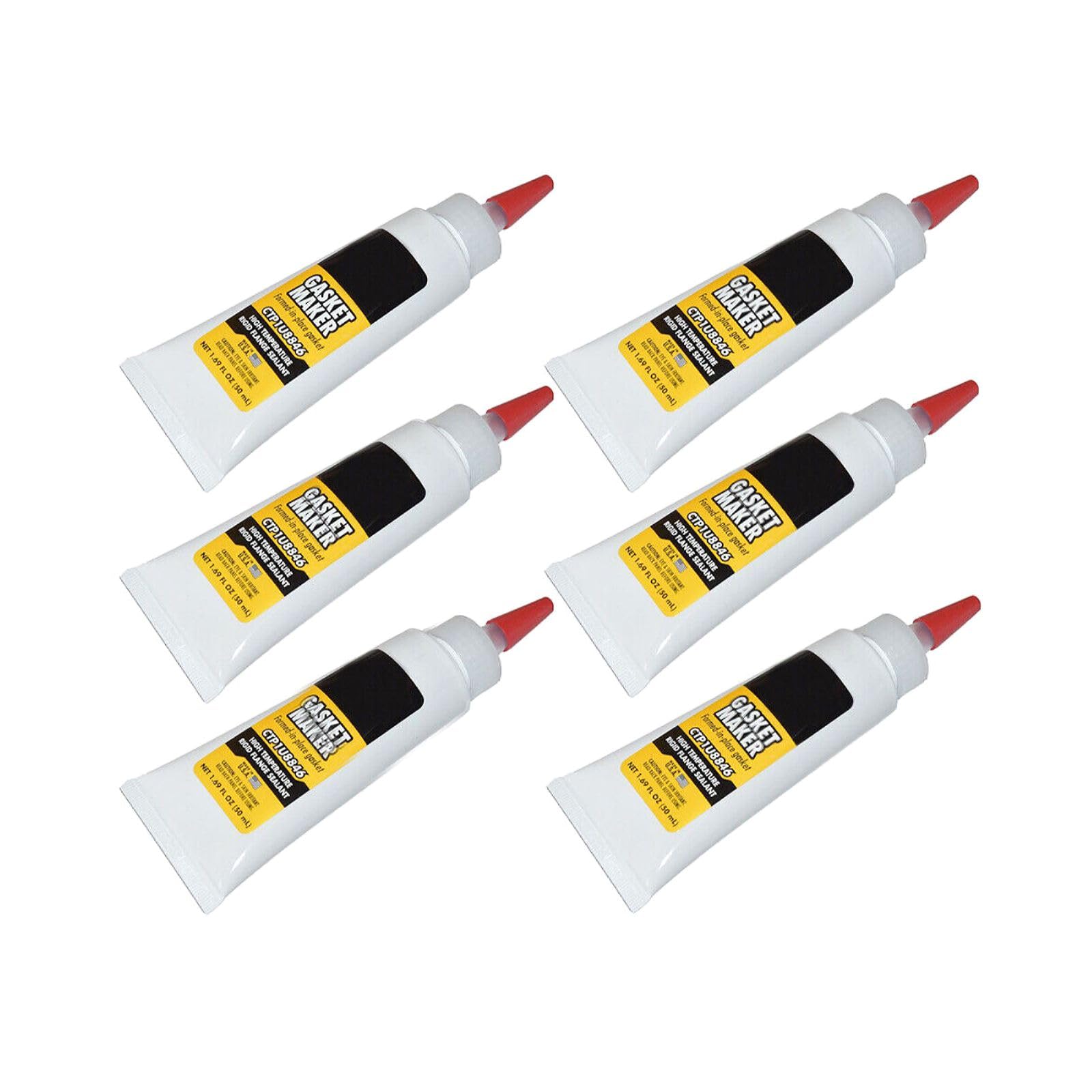 6-Pack Flexible Gasket Maker 50mL Applicator - Perfect for Torque Tubes & Cater 1U8846 - Ideal for Automotive Repairs & DIY Projects