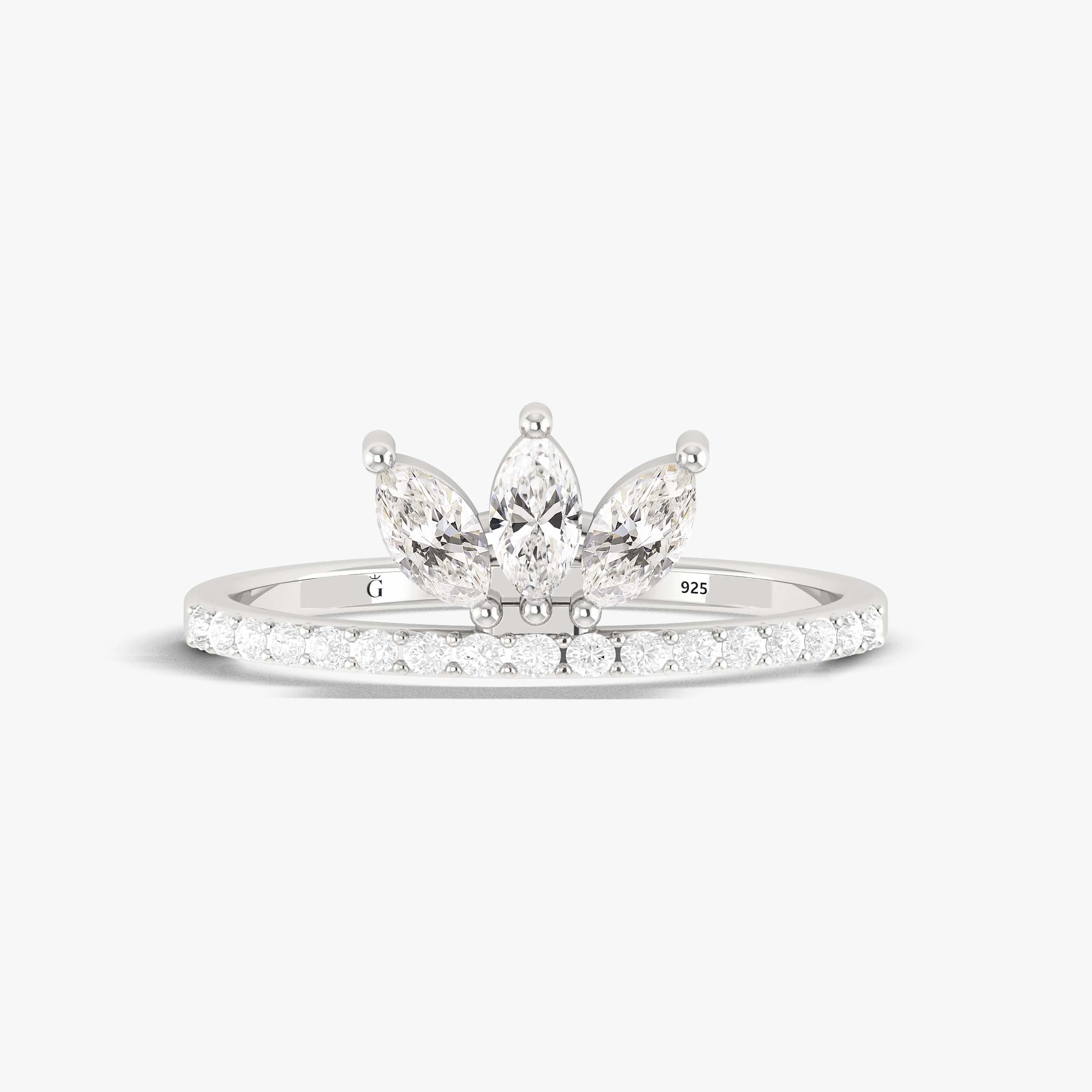 3 Marquise Cut Beautiful Cubic Zirconia Wedding Ring for Women - Elegant Bridal Jewelry, Engagement & Anniversary Gift