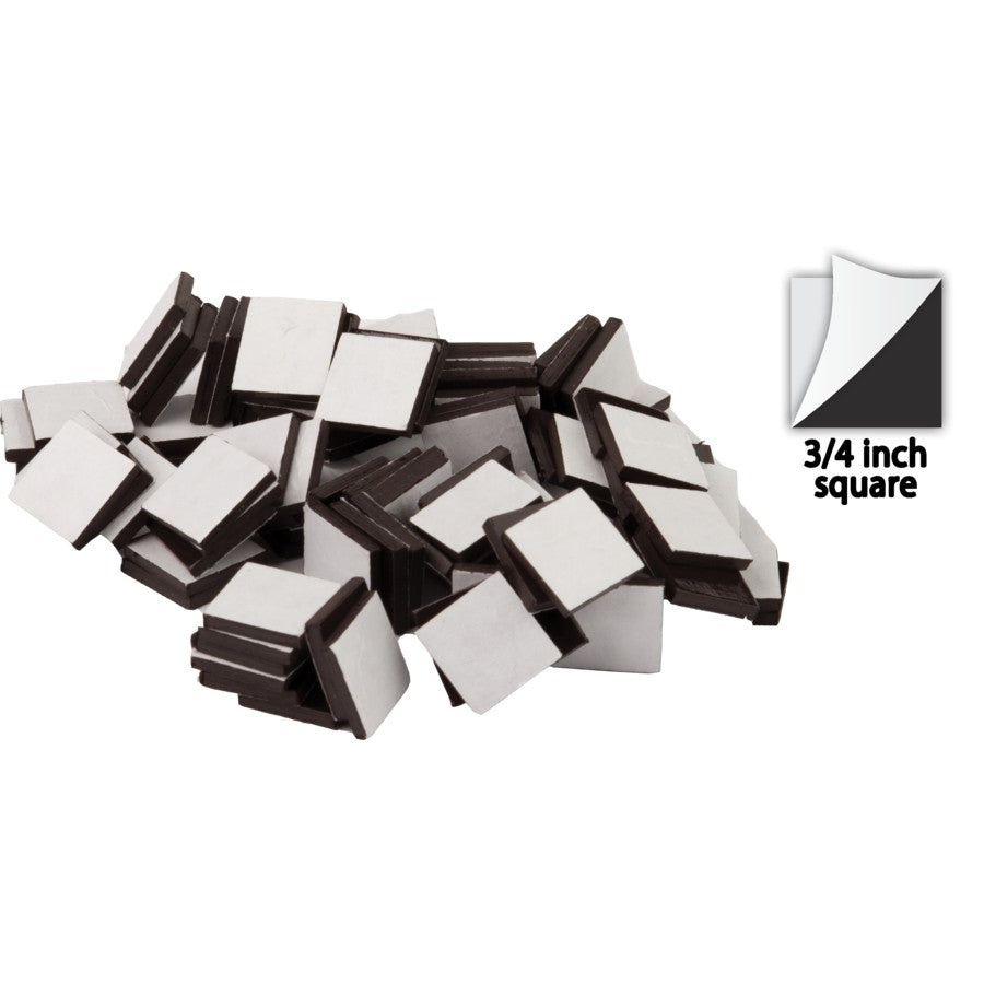 50 Pack 3/4 Inch Adhesive Magnetic Squares - Strong Sticky Magnets for DIY Crafts, Whiteboards, Refrigerator Organization & Home Office Use