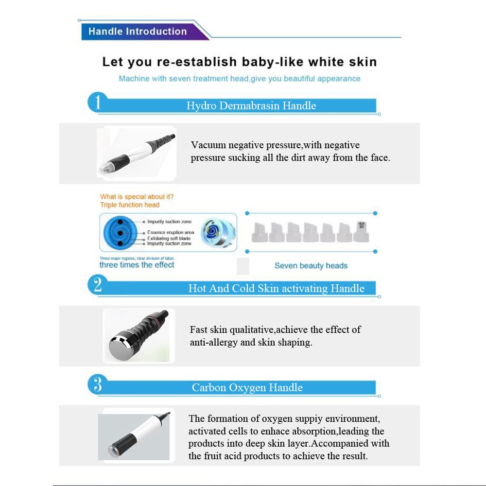 7-in-1 Hydrogen Oxygen Facial Machine - Professional Vacuum Face Cleaner & Hydro-Dermabrasion Sprayer for Deep Pore Cleansing | Perfect for Spa, Salon & At-Home Skincare Routine