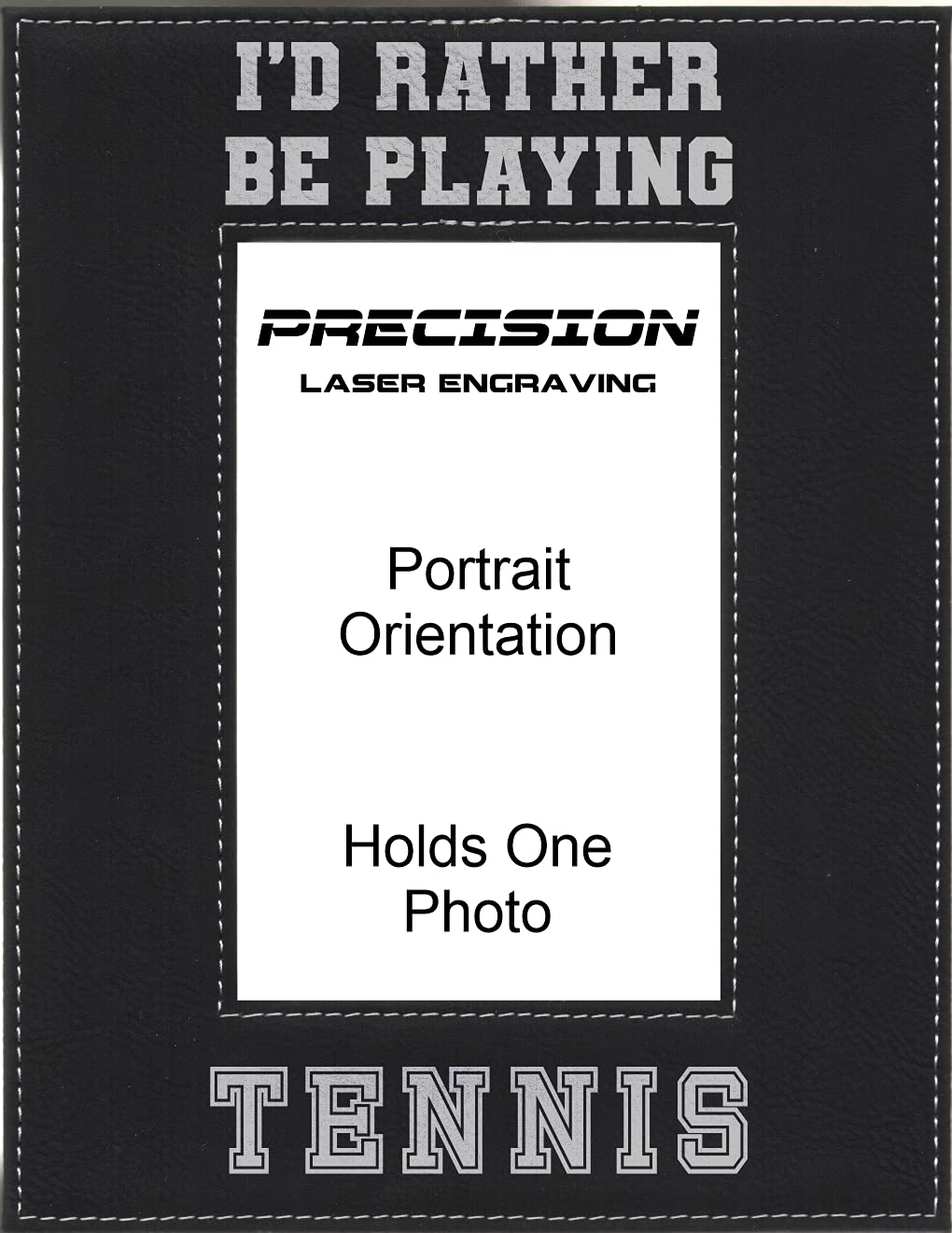 Personalized Tennis Picture Frame - Engraved 'Rather Be Playing Tennis' Leatherette Photo Display - Perfect Gift for Tennis Lovers, Coaches & Players - Great for Home, Office Decor or Tournament Awards