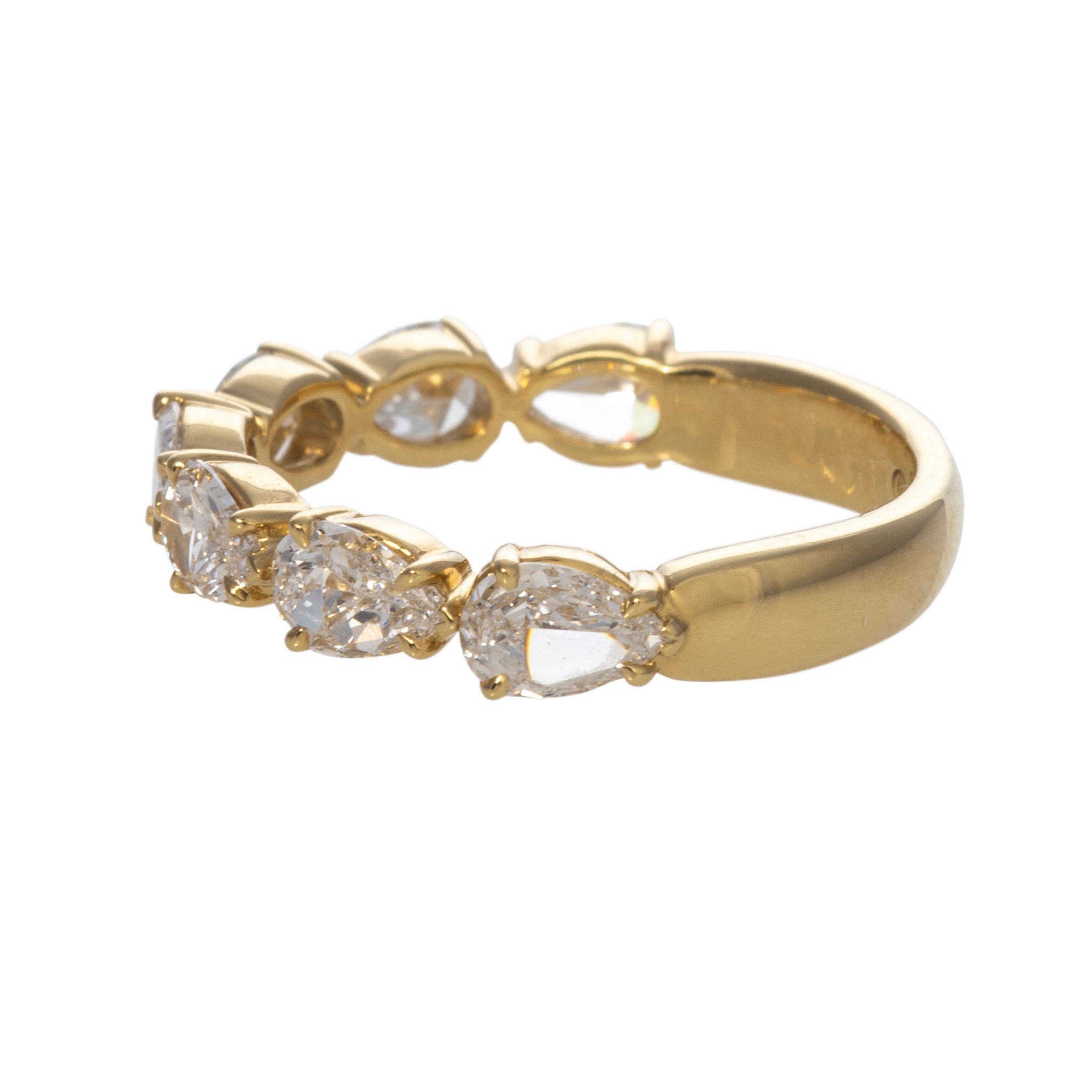 1.30ctw L’Amour Crisscut Pear Diamond 7 Stone Band Ring - Elegant Wedding, Engagement & Anniversary Jewelry for Women - Perfect for Special Occasions & Everyday Luxury
