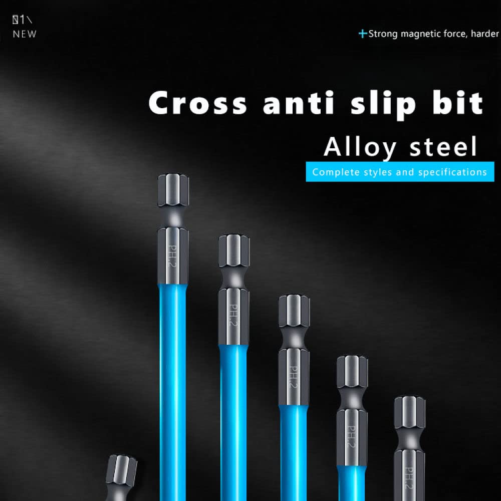 High Hardness PH2 Cross Magnetic Drill Bits Set - 150mm Anti-Slip Screwdriver Bits for Electric Screwdrivers | Perfect for DIY Projects, Furniture Assembly & Home Repairs
