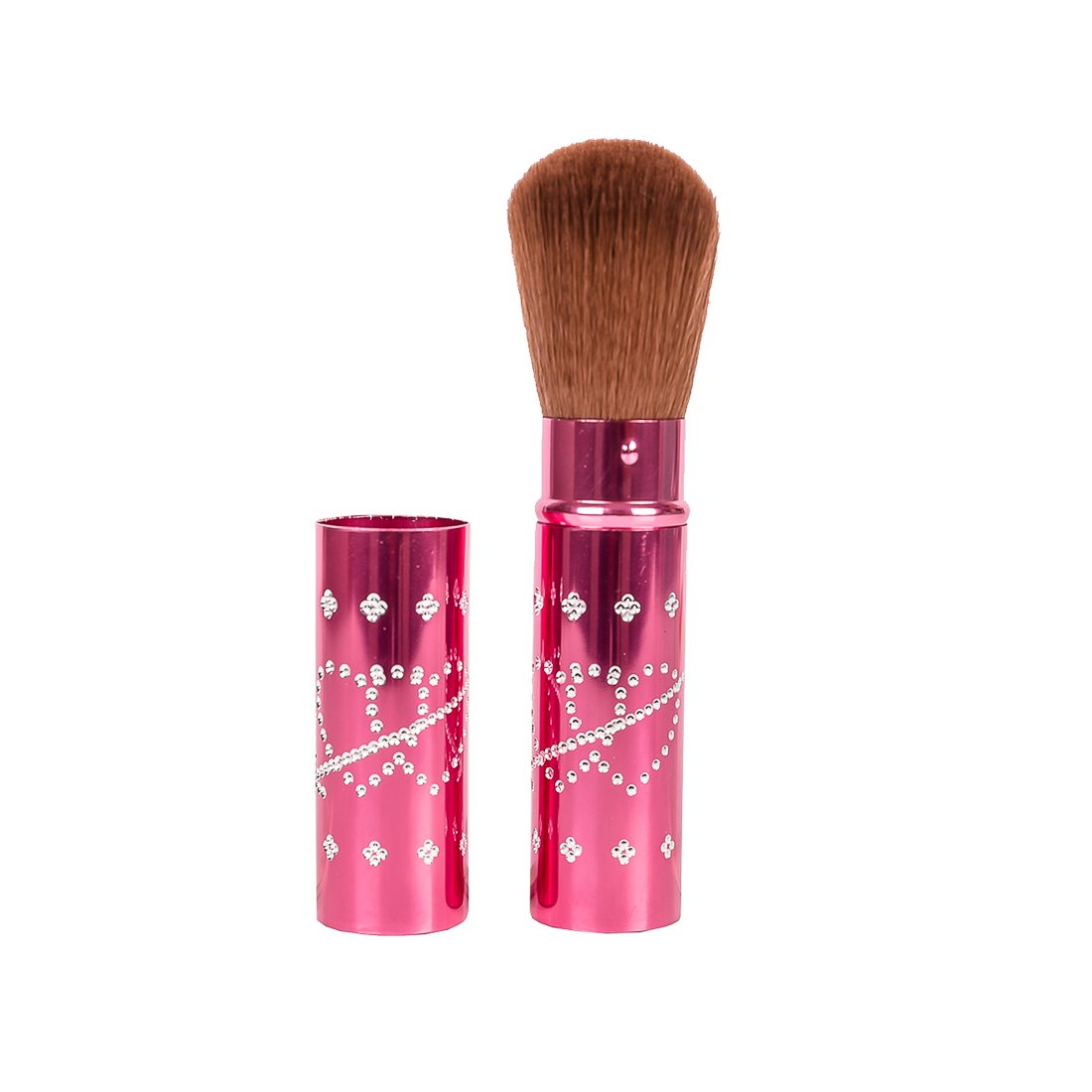 Dream Maker® Retractable Face Powder Makeup Brush - Dark Pink | Portable Travel Kabuki Brush for On-the-Go Touch Ups | Perfect for Makeup Bags & Everyday Use