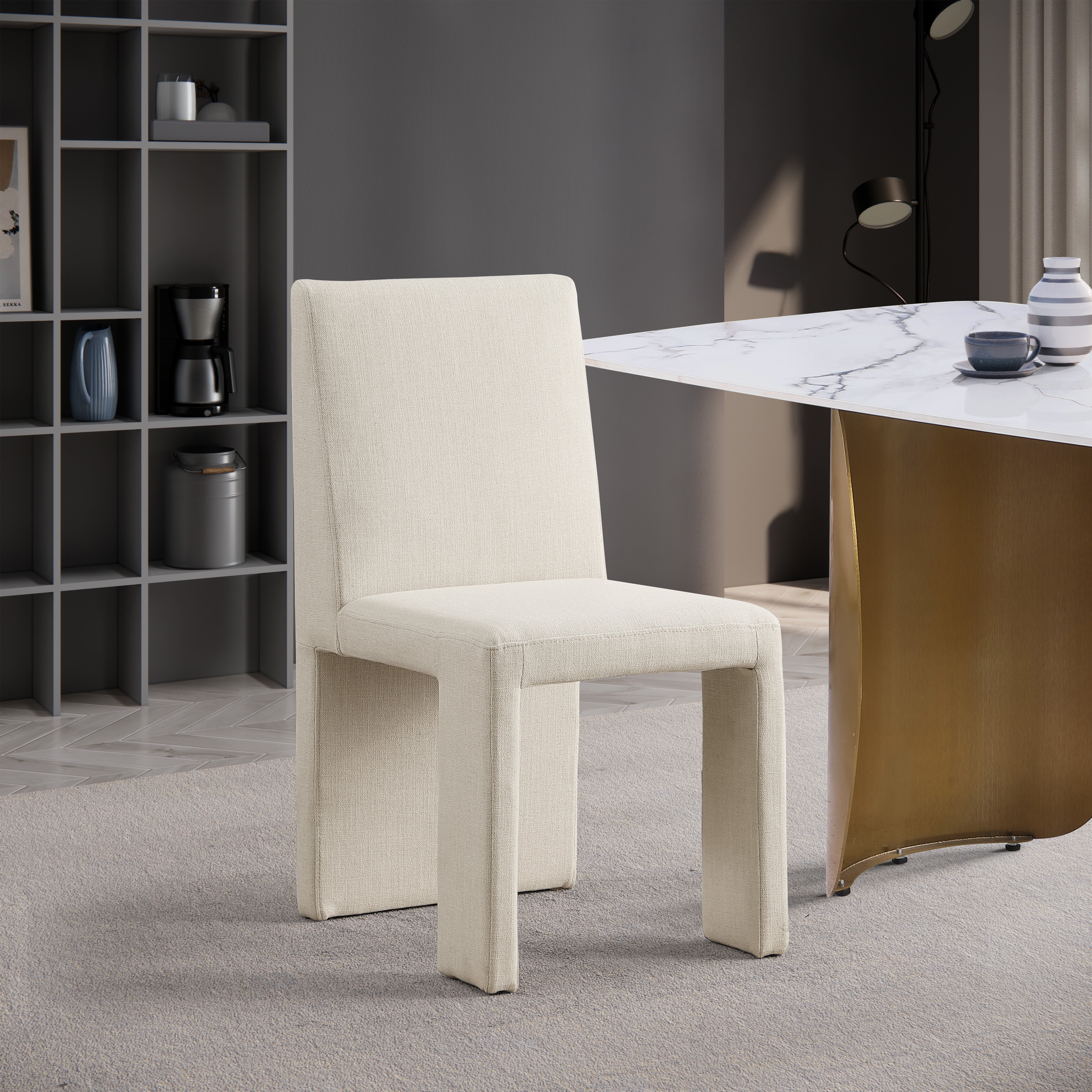 Benson Linen Textured Fabric Dining Chair - Modern Farmhouse Style Upholstered Seat for Kitchen, Dining Room & Home Decor | Comfortable & Durable