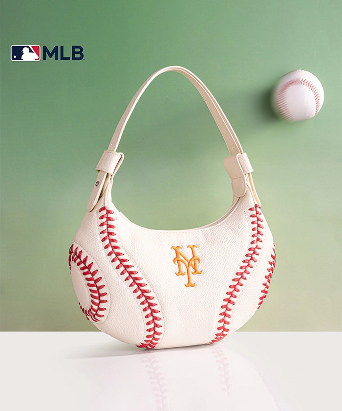 MLB New York Mets Hobo Bag for Women - Stylish Crossbody Shoulder Purse - Perfect for Baseball Games, Shopping & Daily Use