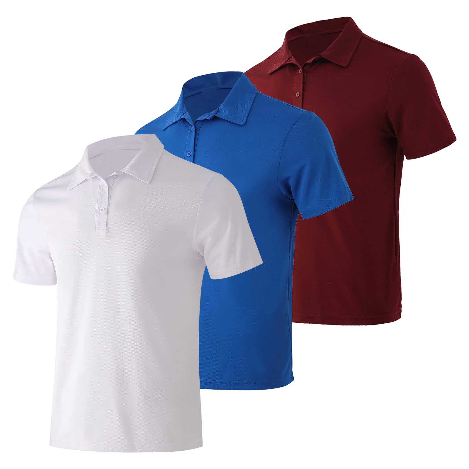 Facitisu Men's Performance Polo Shirts - Moisture Wicking Active Short Sleeve Shirt for Workout, Golf & Casual Wear | Breathable & Quick-Dry Athletic Top for Sports & Outdoor Activities