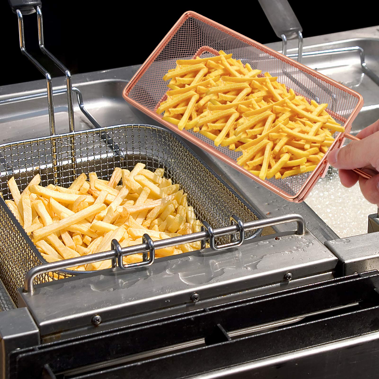 Stainless Steel Deep Fryer Basket - Kitchen Tool for Cooking & Food Presentation