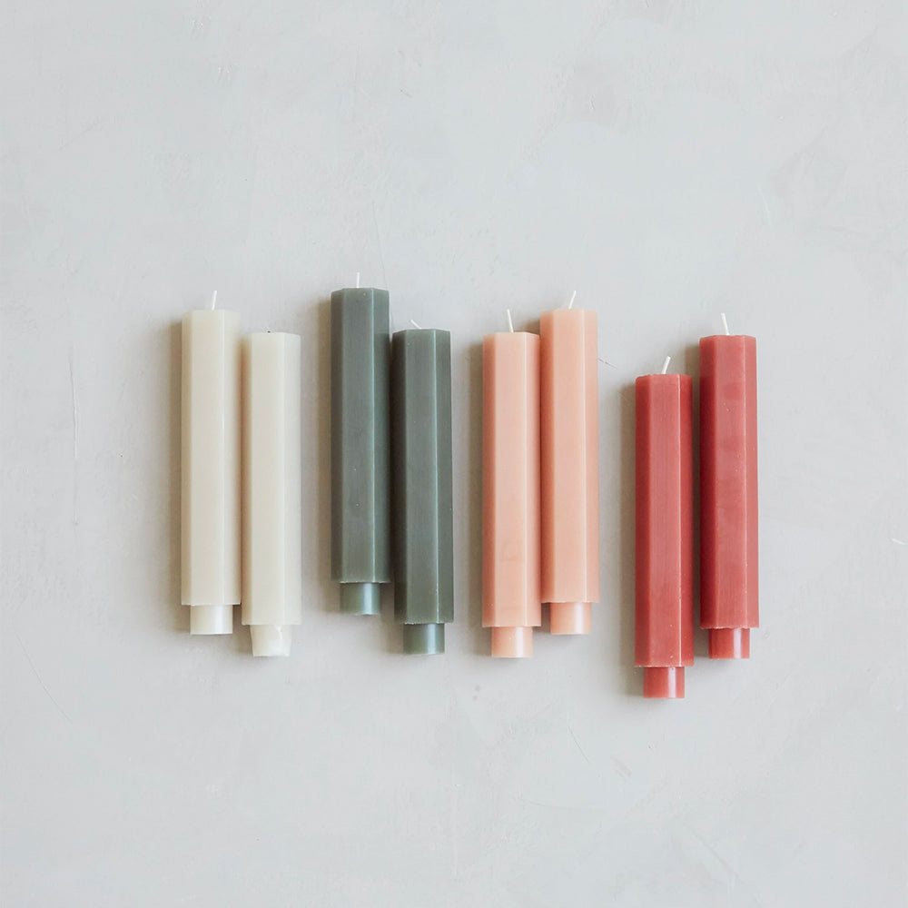 Hexagon Taper Candles Set - 6 Pack Natural Beeswax Candles for Dining Table, Wedding Centerpiece & Home Decor - Elegant Long Lasting Candles for Romantic Dinners, Holiday Decorations & Special Occasions