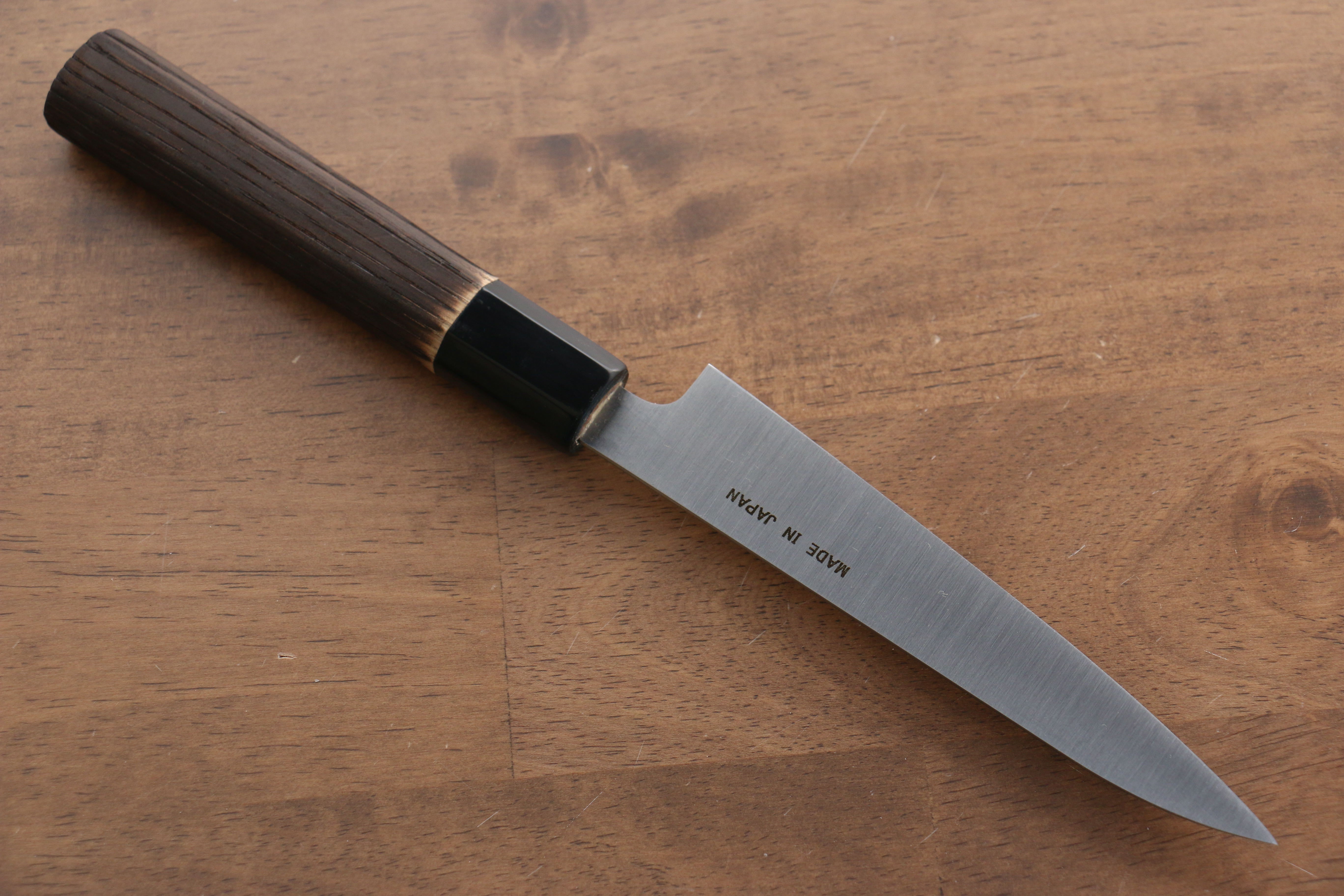 Premium Seisuke Swedish Steel Petty Utility Knife 150mm - High-Carbon Stainless Steel Blade with Burned Chestnut Handle - Perfect for Slicing, Peeling & Precision Kitchen Tasks