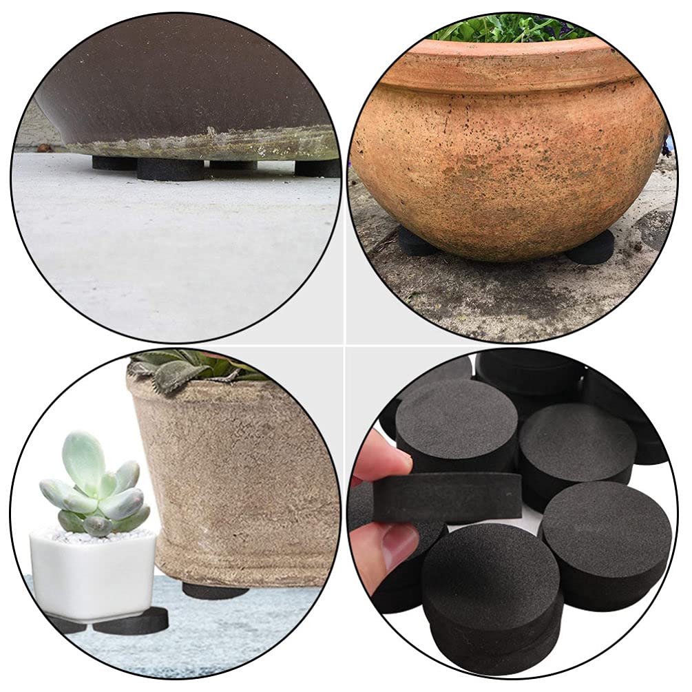 DOITOOL 48-Pack EVA Flower Pot Pads - Round Plant Pot Risers for Indoor Houseplants, Container Feet & Mats - Protects Floors & Tables from Water Damage (Ideal for Home, Office, Balcony & Garden Use)