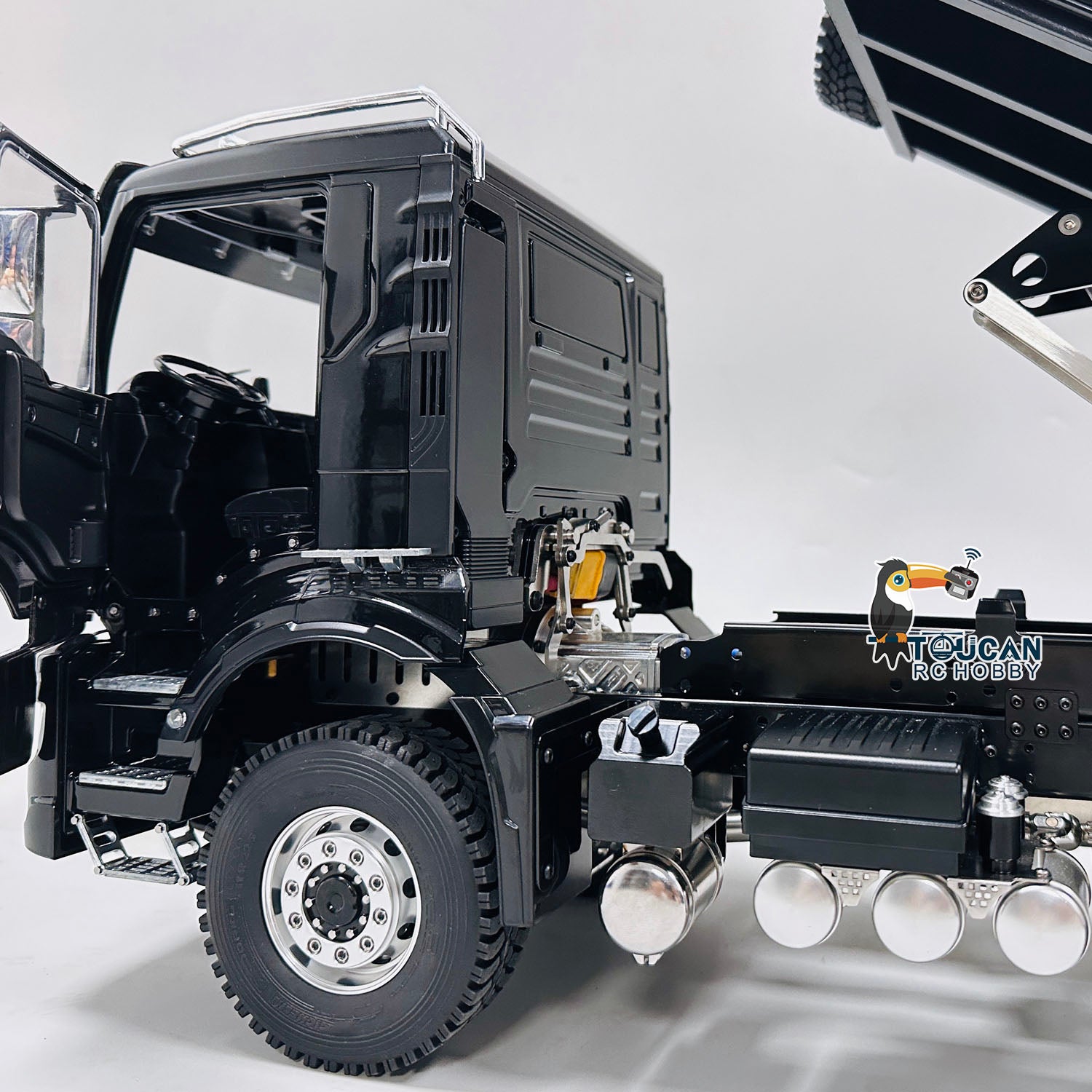 1/14 Scale 6x6 Hydraulic RC Dumper Truck - Remote Control Tipper Car with Metal Cabin, LED Lights & Realistic Sound - Pre-Assembled & Painted for Construction Site Play & Collector Display