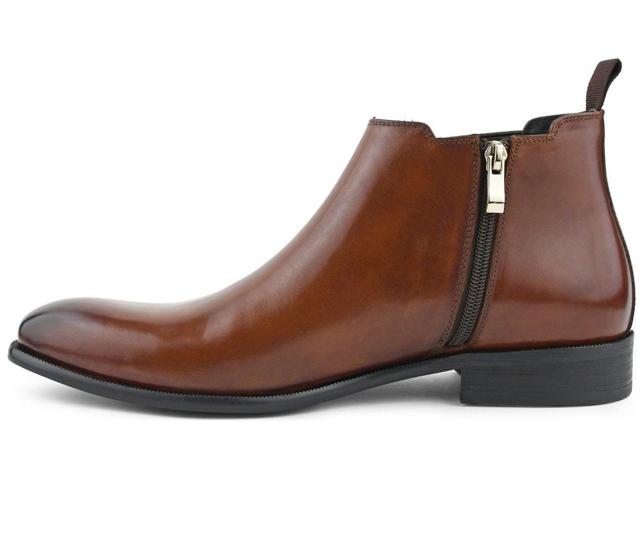 Premium Men's Leather Chelsea Dress Boots in Tan - Stylish & Comfortable for Work, Casual & Formal Occasions