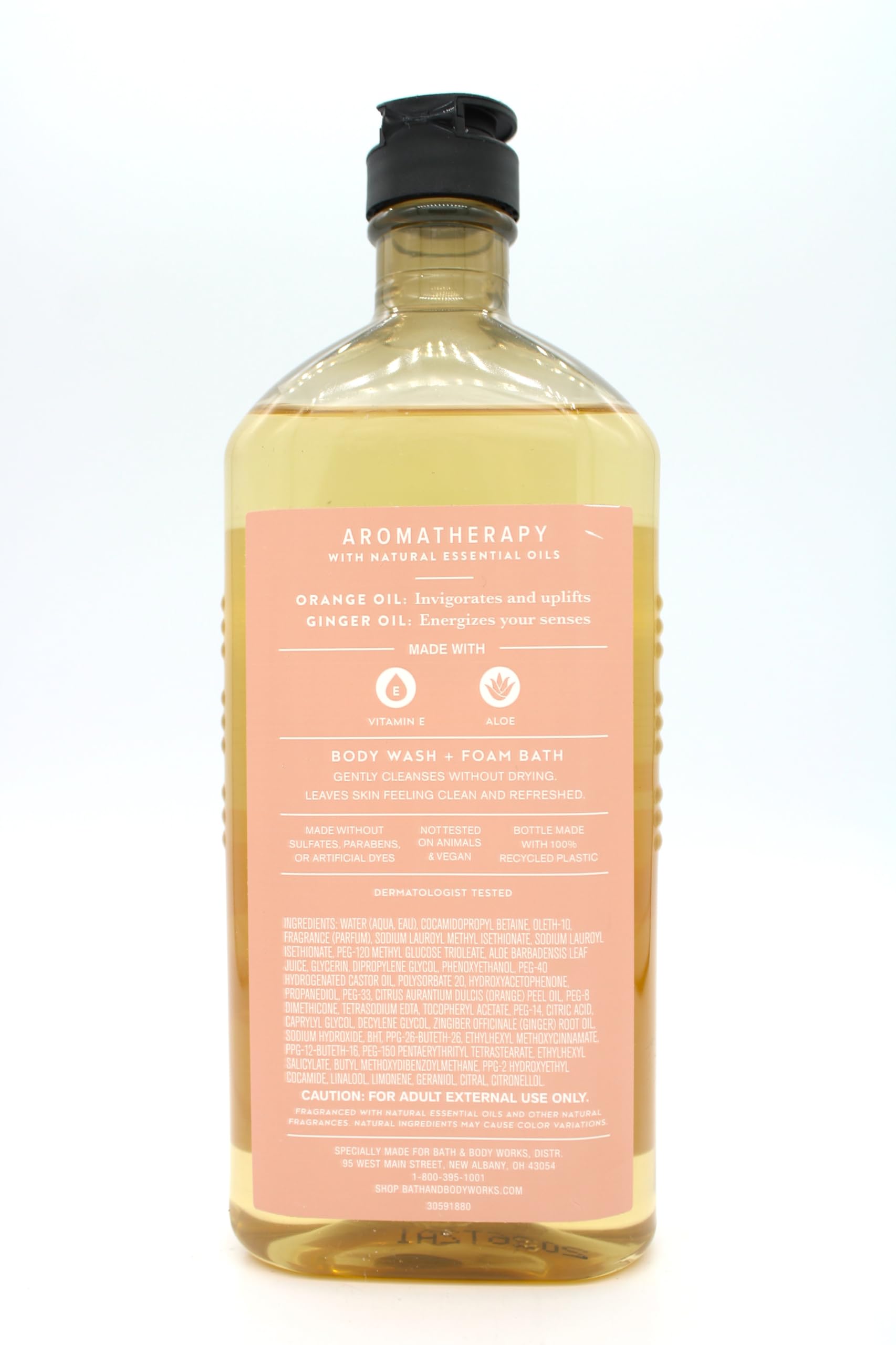 Orange & Ginger Scented Body Wash and Foam Bath - 10 fl oz | Moisturizing Shower Gel for Dry Skin | Relaxing Aromatherapy for Stress Relief & Spa-Like Experience