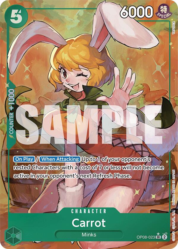 Carrot (023) Parallel OP08-023 Trading Card - Perfect for Collectors and OP08 Deck Builders
