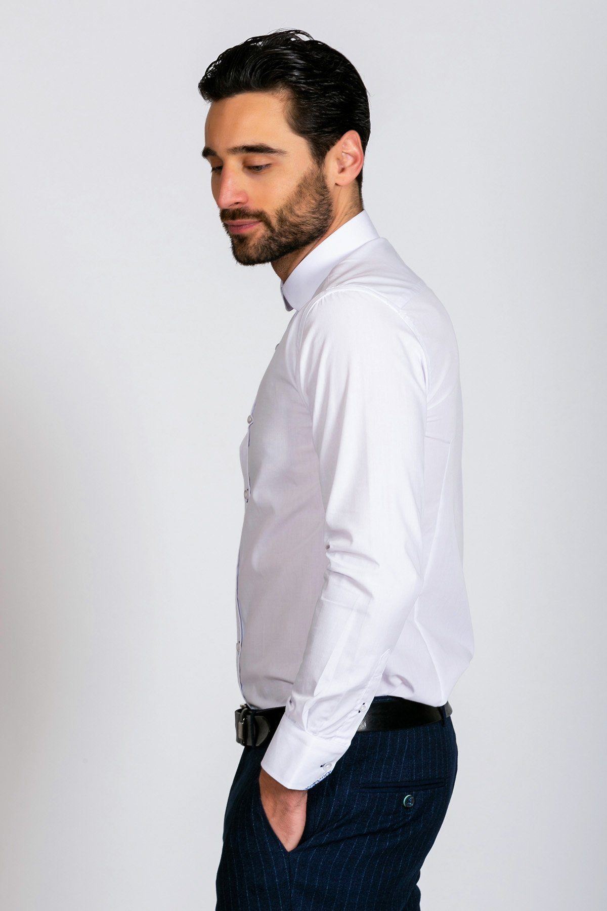 Arthur Plain White Penny Collar Shirt for Men - Classic Casual Button Down Oxford Shirt | Perfect for Office, Date Night & Formal Occasions