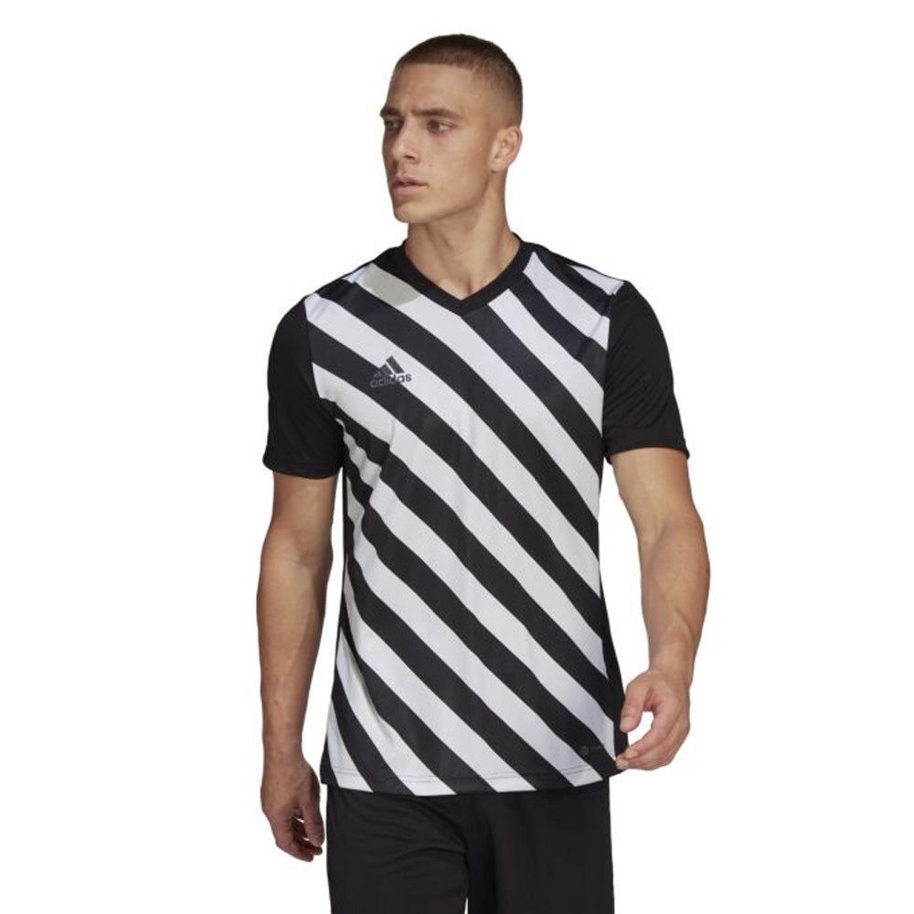 Adidas Entrada 22 Graphic Jersey for Men - Black & White Soccer Jersey - Breathable Football Shirt for Training & Matches