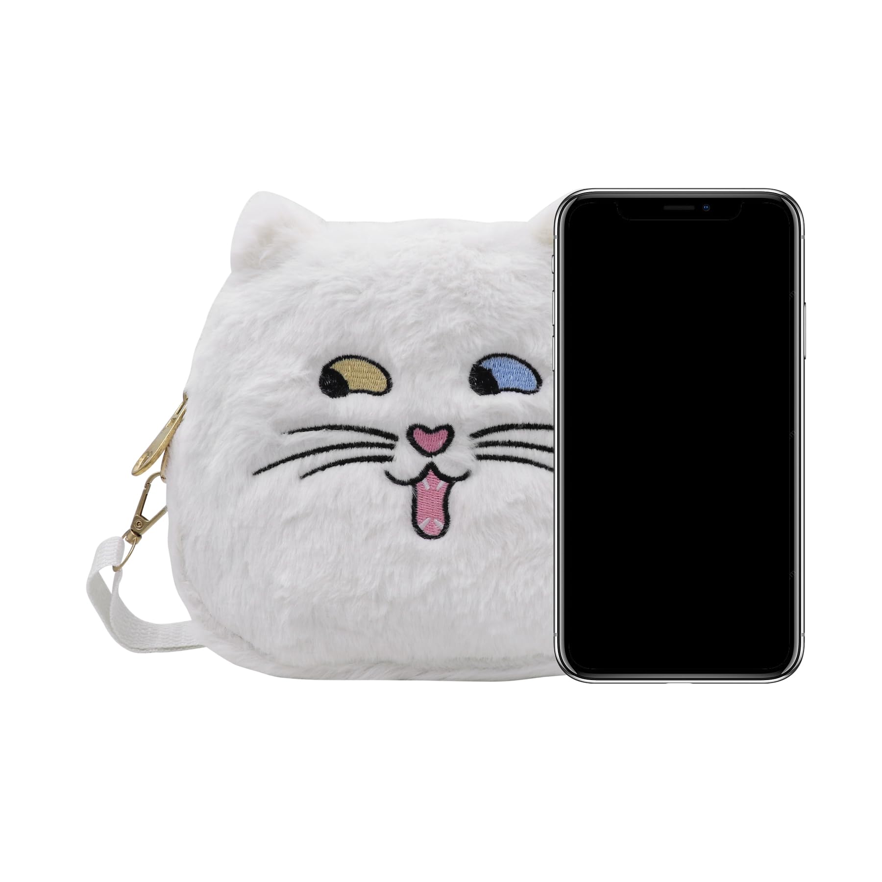 Adorable Pink Fluffy Cat Crossbody Purse - Small Plush Shoulder Bag for Women & Girls | Kawaii Animal Messenger Satchel | Perfect for Casual Outings, Cosplay & Anime Conventions