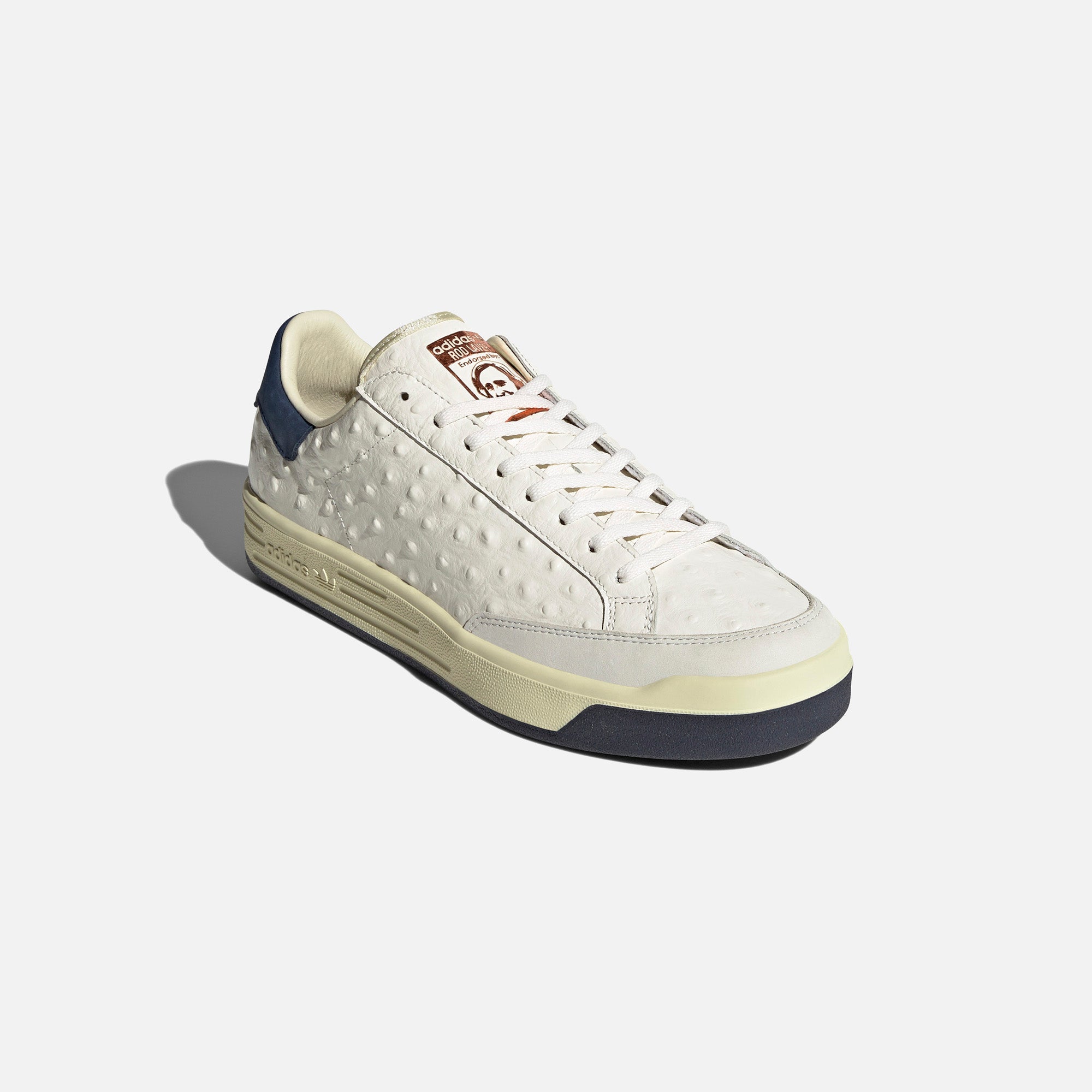 Adidas Consortium Rod Laver Ostrich Sneakers in White & Collegiate Navy - Premium Leather Tennis Shoes for Men | Perfect for Casual Wear, Street Style & Court Performance