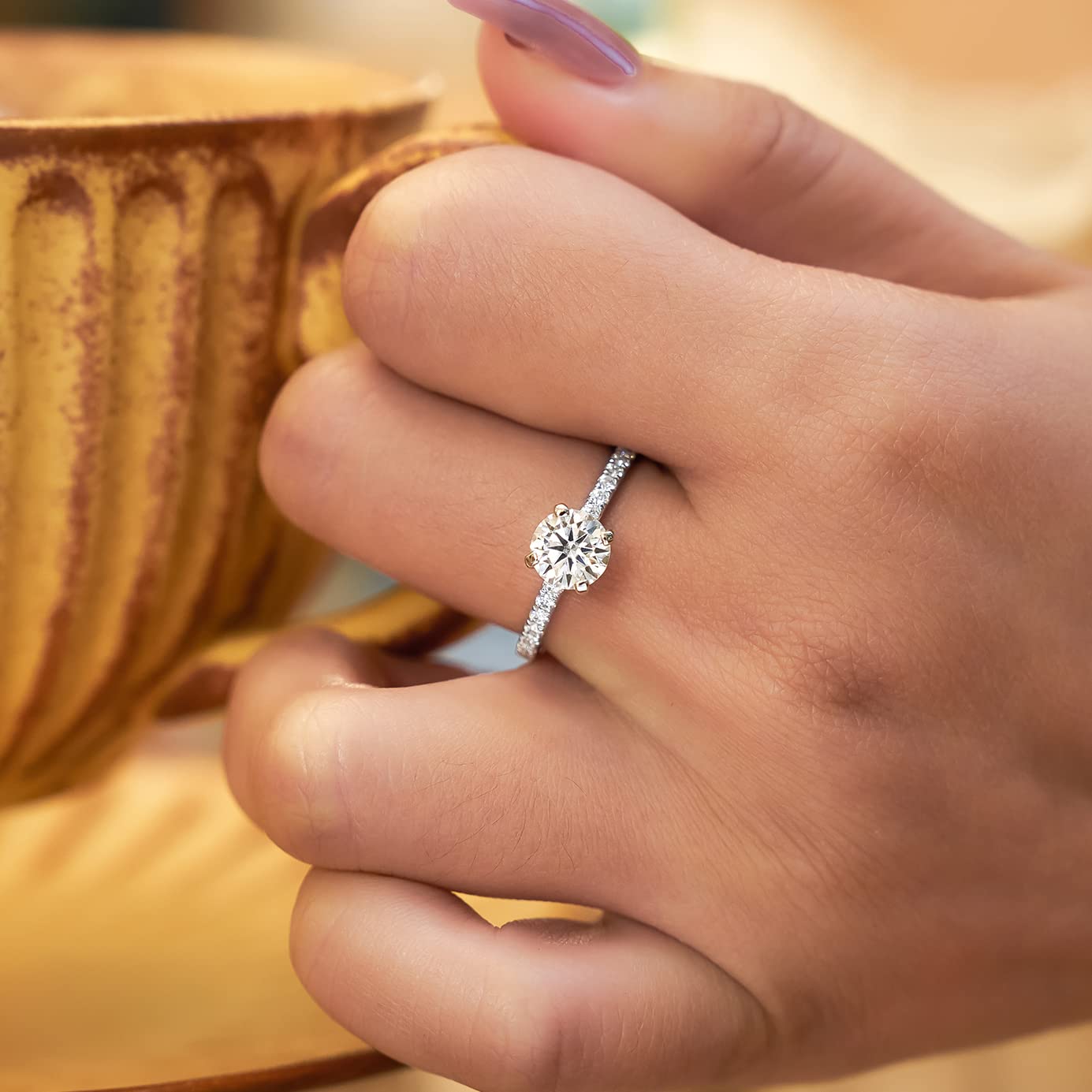 1.5ct Cubic Zirconia Engagement Ring for Women - 925 Sterling Silver 14K White Gold Plated Wedding Band, Promise Ring (Sizes 4-11) | Perfect for Proposals, Anniversaries & Special Occasions