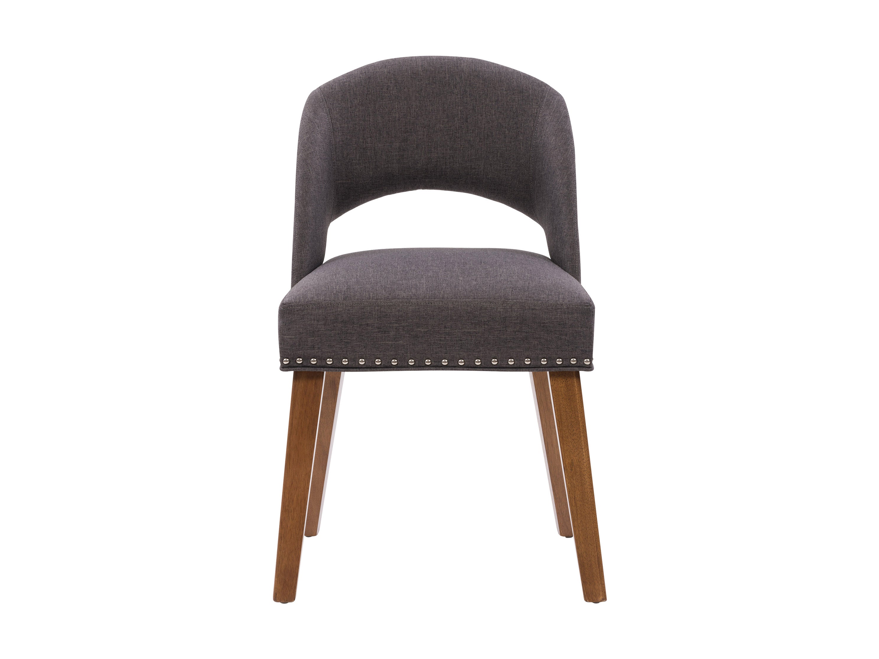 Mid Century Modern Dining Chairs Set of 2 - Dark Grey Upholstered Side Chairs for Kitchen, Dining Room & Breakfast Nook - Comfortable Retro Style Seating for Home Decor
