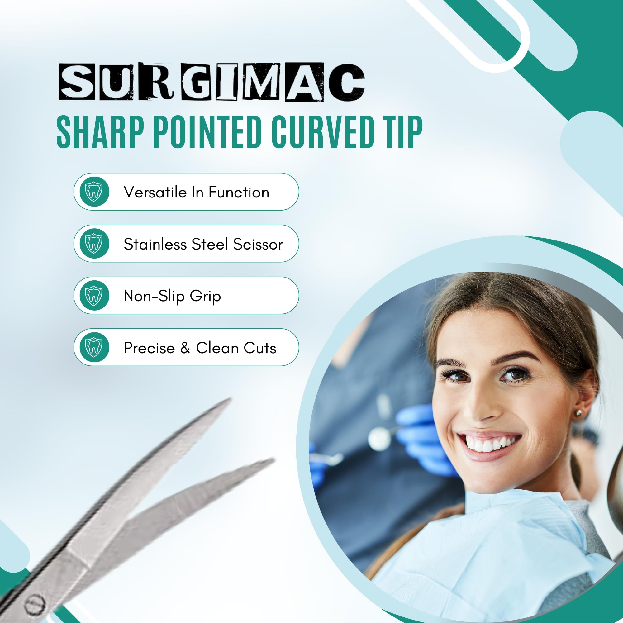 **Precision Iris Scissors - Curved Tip Sharp Dissection Scissors for Dental & Lab Use - Non-Slip Grip Stainless Steel Scissors - Ideal for Surgery, Crafting & Medical Procedures**