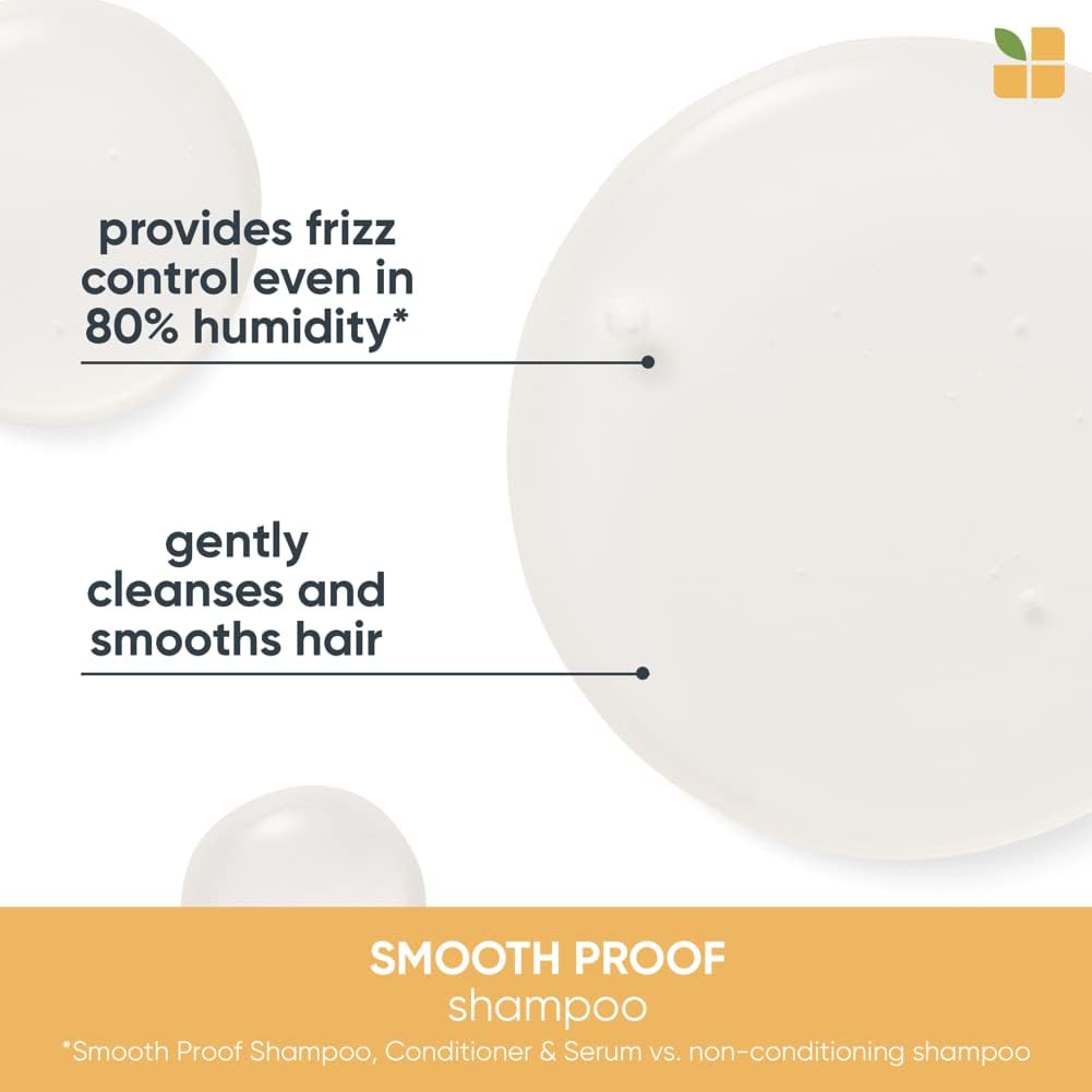 Biolage Smooth Proof Shampoo & Conditioner Set for Frizzy Hair - Paraben & Silicone Free Vegan Hair Care - Deep Cleansing & Frizz Control - Perfect for Daily Use & Salon-Quality Smoothing at Home