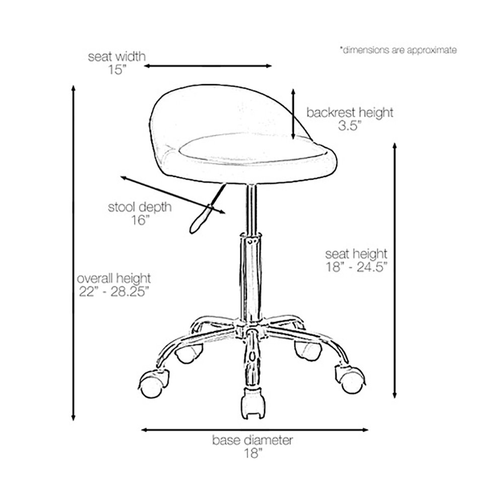 Juno Adjustable Height Massage Stool with Wheels - Portable & Ergonomic Design for Home, Office, and Spa Relaxation