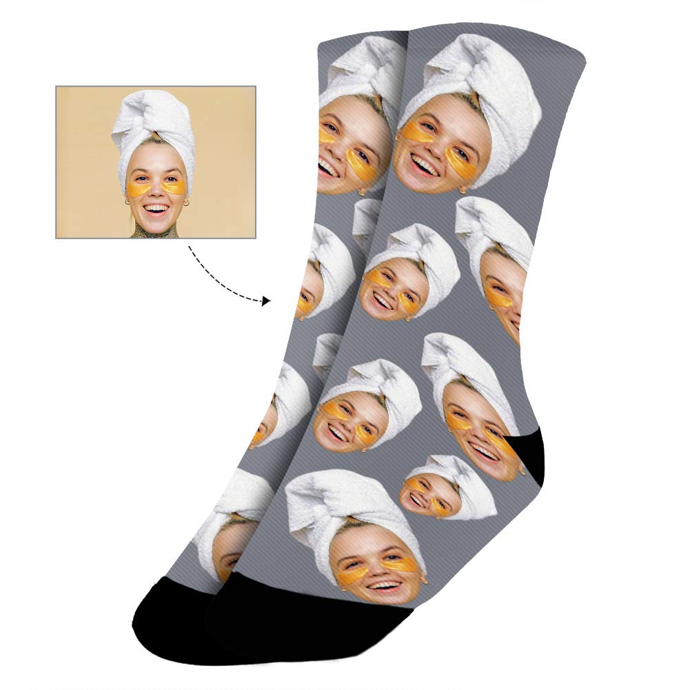 Custom Personalized Pet Face Socks with Cat & Dog Photos - Unique Picture Crew Socks for Men & Women - Perfect Gift for Pet Lovers, Gym Wear & Cozy Home Outfits