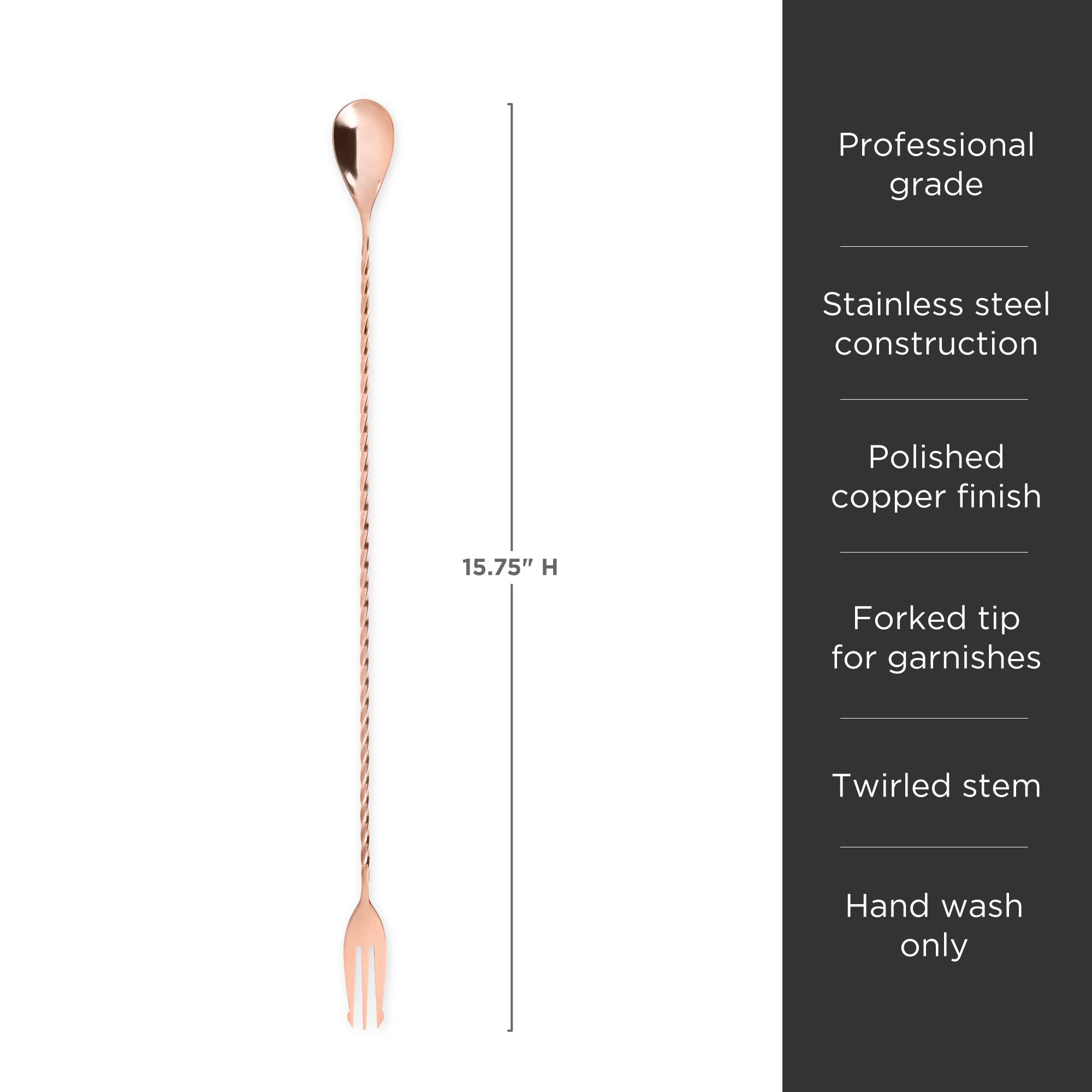 Premium Summit Trident Bar Spoon - 12 Inch Stainless Steel Cocktail Mixing Tool for Bartenders - Perfect for Stirring, Layering, and Crafting Cocktails at Home or Bar