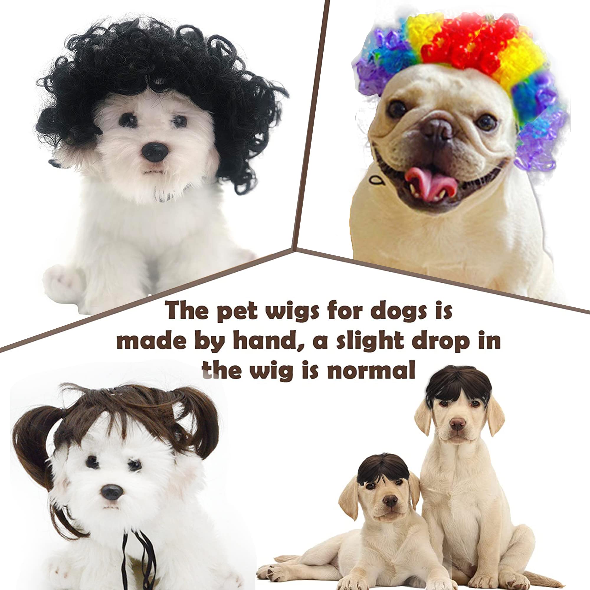 Funny Halloween Pet Wigs for Dogs & Cats - Cute Clown Costume Wig for Dog Birthday Parties & Cosplay | Perfect for Pet Costume Contests & Holiday Photos