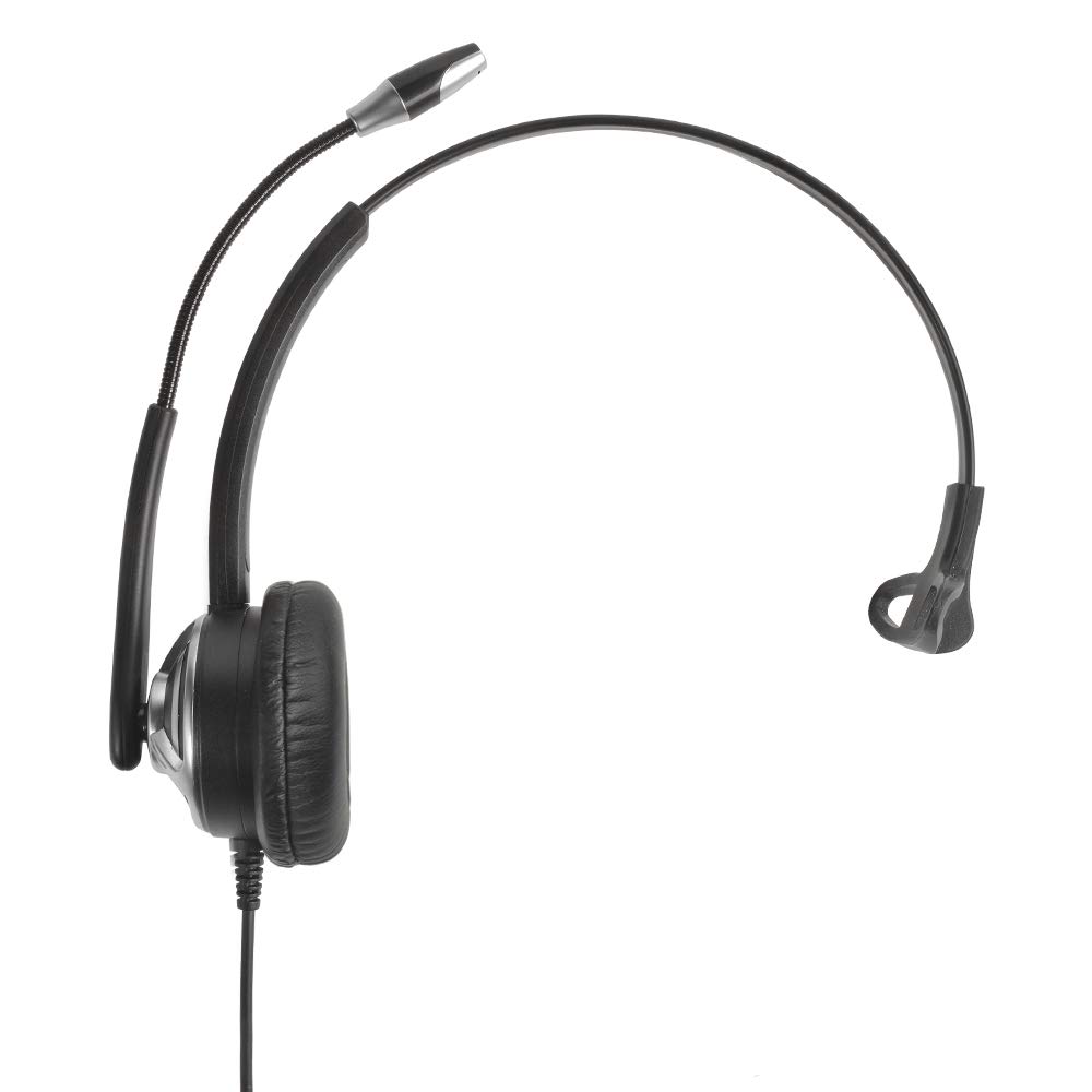 ECS WordCommander USB Voice Recognition Headset - Single Ear with Noise-Cancelling Boom Mic & Premium Sound Card | Pro-Flex Wire for Superior Audio | Ideal for Voice-to-Text, Call Centers, Gaming & Online Meetings | Comfortable Office & Remote Work Headset