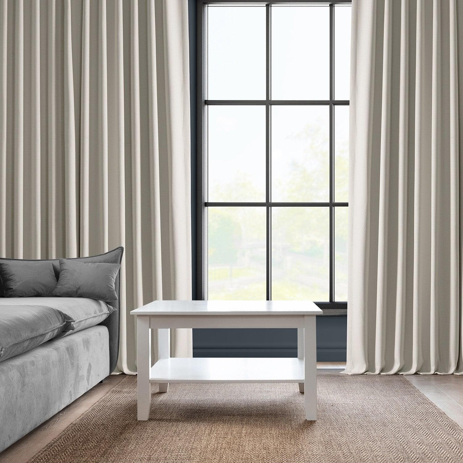 Birch Grommet Textured Faux Linen Blackout Curtains - Thermal Insulated Window Drapes for Bedroom, Living Room & Nursery - Noise Reducing & Light Blocking Home Decor