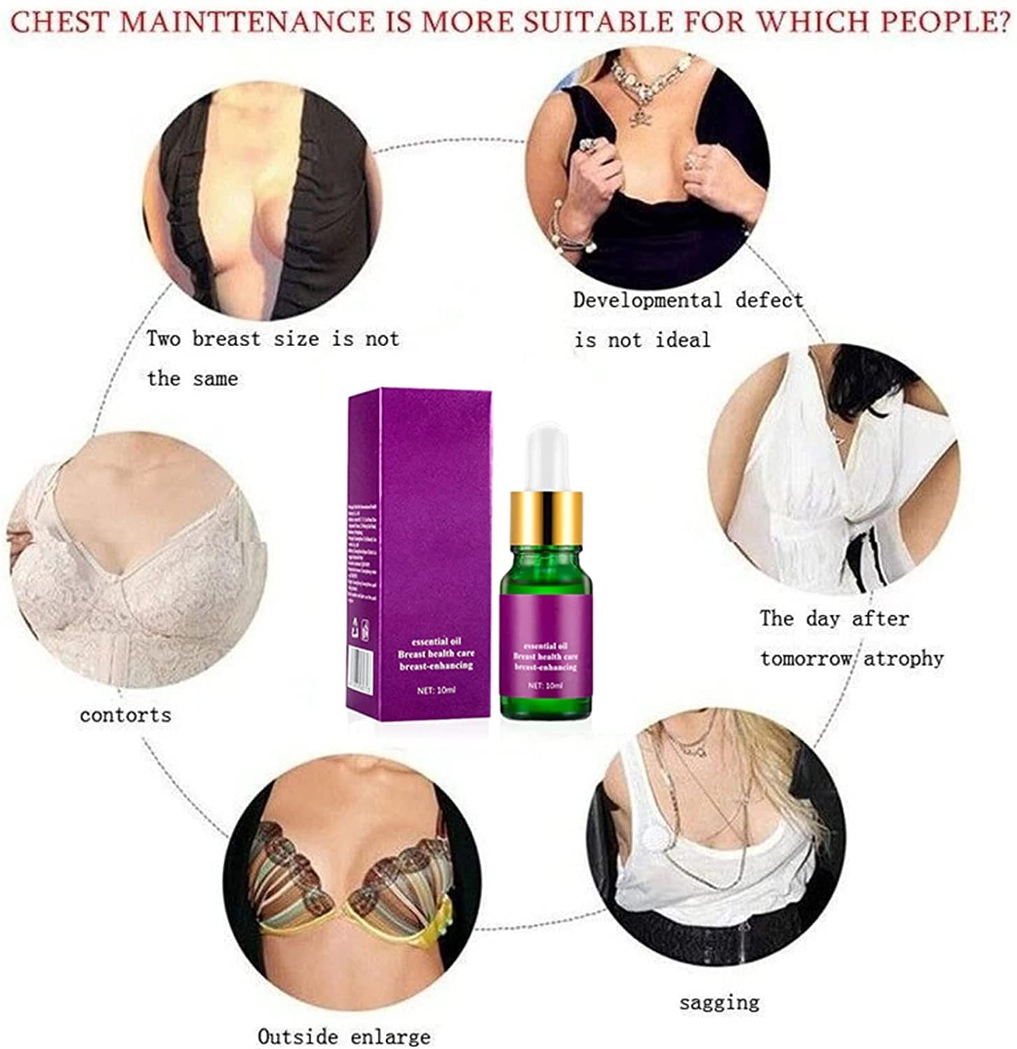 **Lift & Firm Bust Essential Oil - Natural Breast Lifting & Plumping Serum, Organic Enlargement Massage Oil for Firming & Nourishing (3 Pack) - Perfect for Postpartum Care & Body Confidence Boost**