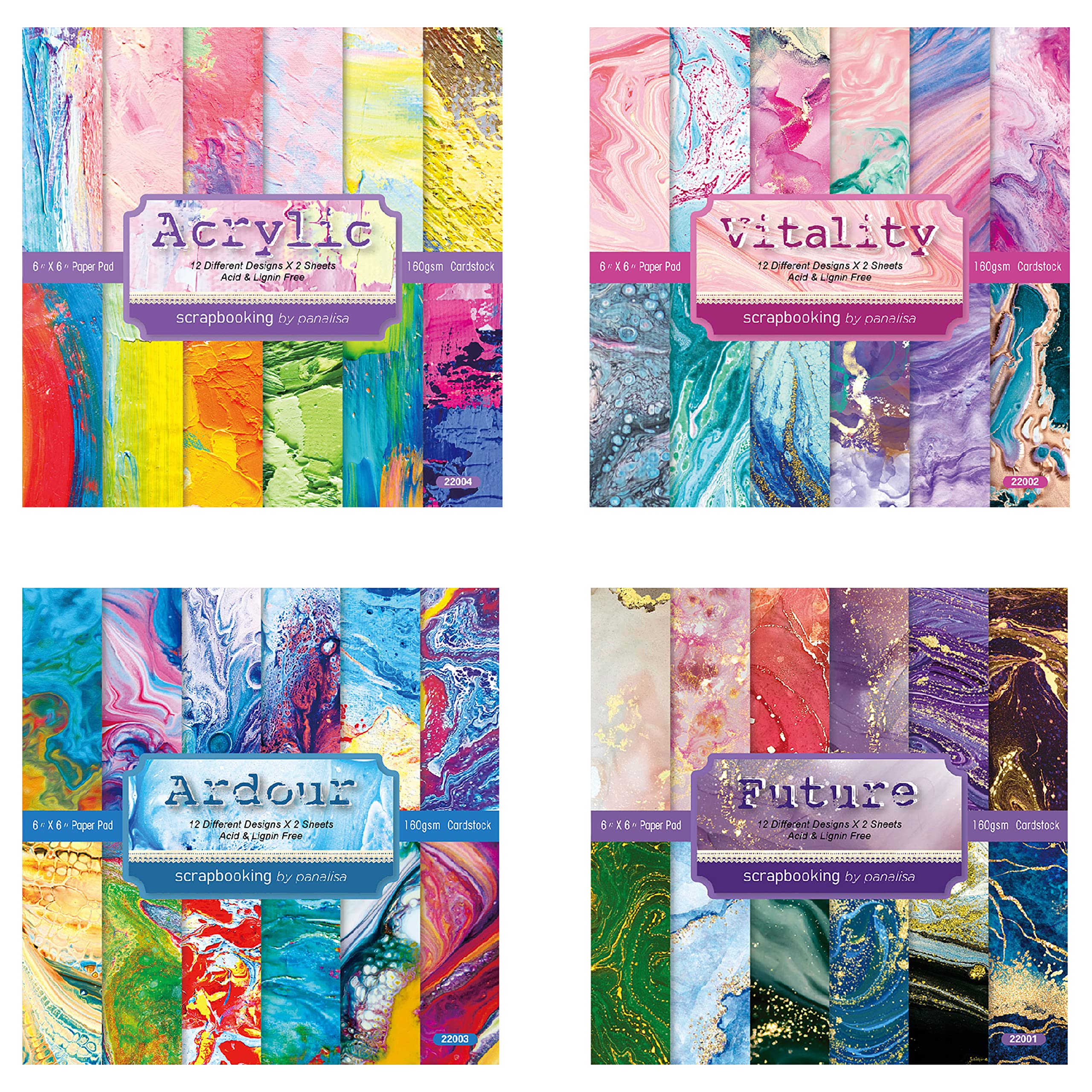 ZIIVARD 96 Sheets 6x6 Inch Watercolor Gradient Scrapbook Paper - One-Sided Decorative Craft Paper for DIY, Photo Albums, Greeting Cards & Journaling - Perfect for Scrapbooking, Card Making & Mixed Media Art Projects