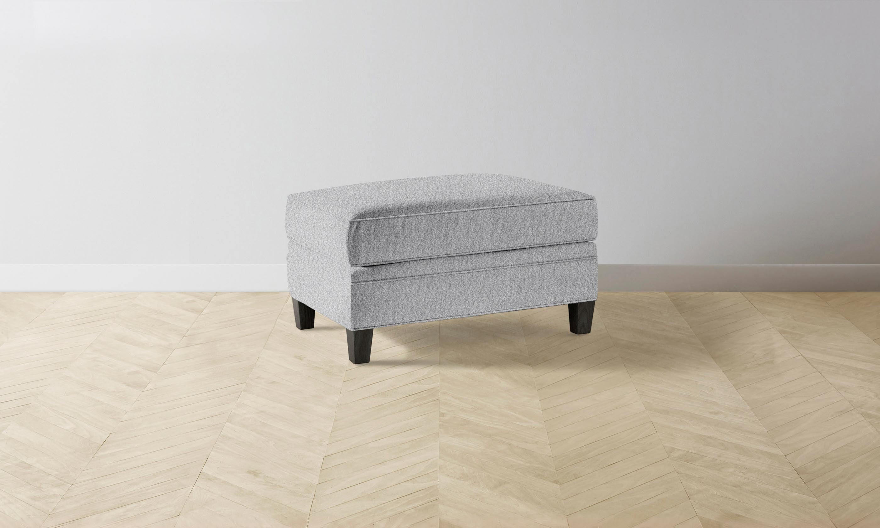 Carmine Ottoman with Italian Bouclé Fabric - Waterfall Edge Design for Living Room, Bedroom & Home Decor
