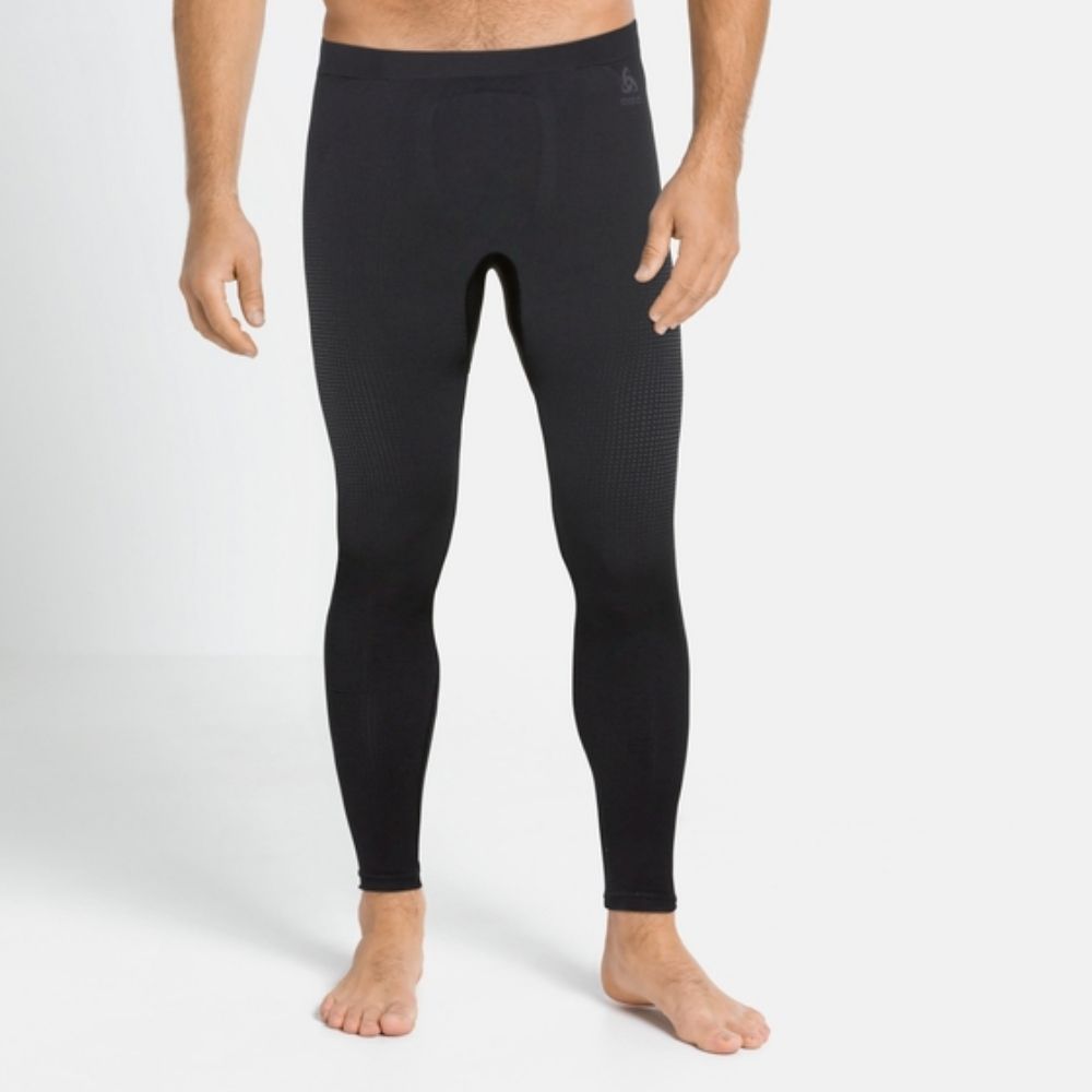 Odlo Men's Performance Thermal Ski Base Layer - Eco-Friendly Warm Winter Underwear for Skiing & Snowboarding - Black