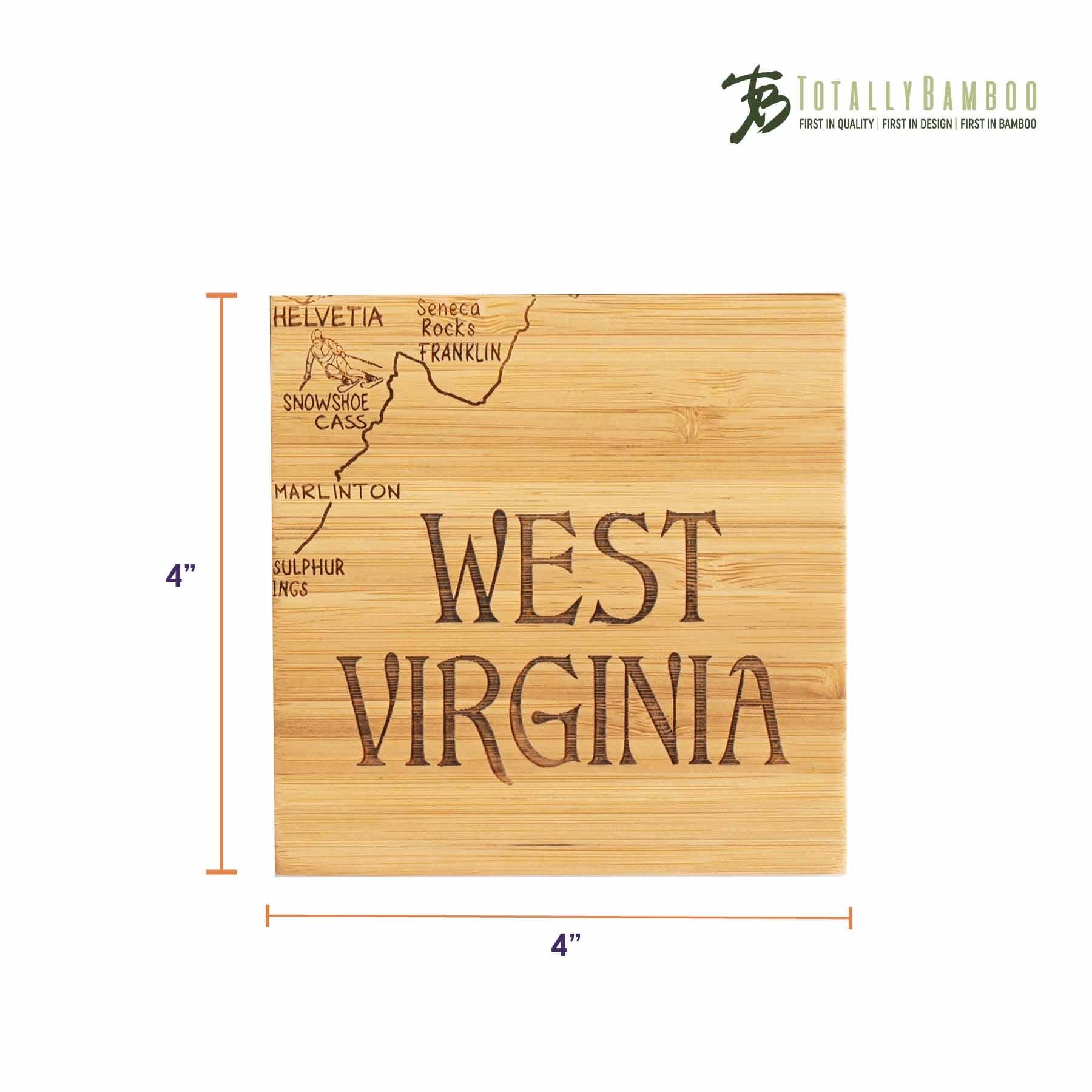 4-Piece West Virginia Puzzle Coaster Set with Storage Case - Perfect for Home, Office & Gifts - State-Themed Drink Coasters for Coffee Tables & Bars