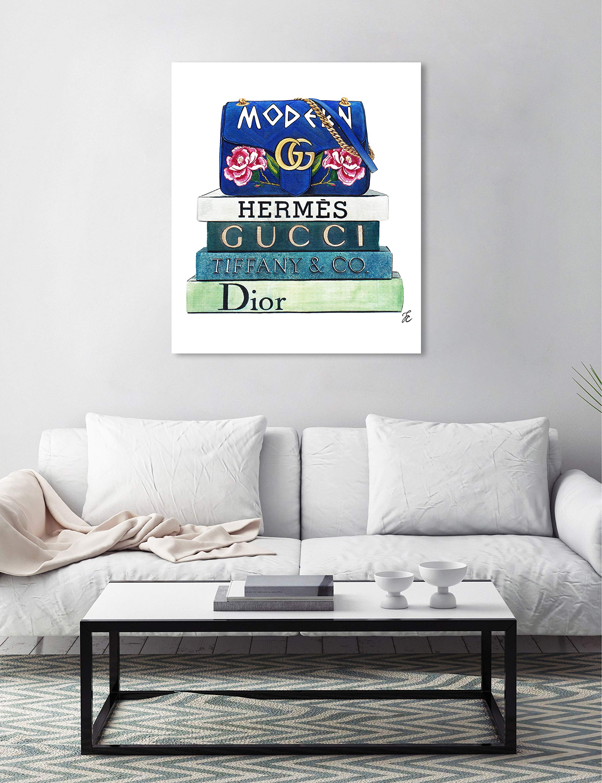 Oliver Gal Artist Co. Modern Fashion Wall Art Canvas Print - Doll Memories with Stylish Bag & Books | Perfect for Living Room, Bedroom & Office Decor