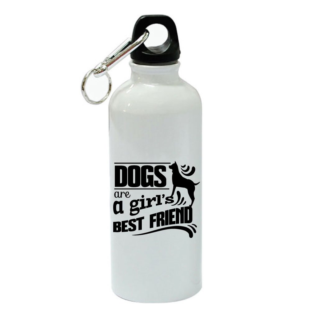 White Aluminum Sports 20oz Water Bottle for Women - Insulated Dog Lover Water Bottle with Straw & Leakproof Lid - Perfect for Gym, Hiking, Workouts & Outdoor Adventures