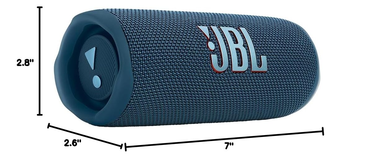 JBL FLIP 6 Waterproof Bluetooth Speaker - Portable Wireless Speaker with 12 Hours Playtime, IP67 Rating, Bundle Includes gSport Carbon Fiber Case (Blue) - Perfect for Beach, Pool, Hiking & Outdoor Adventures