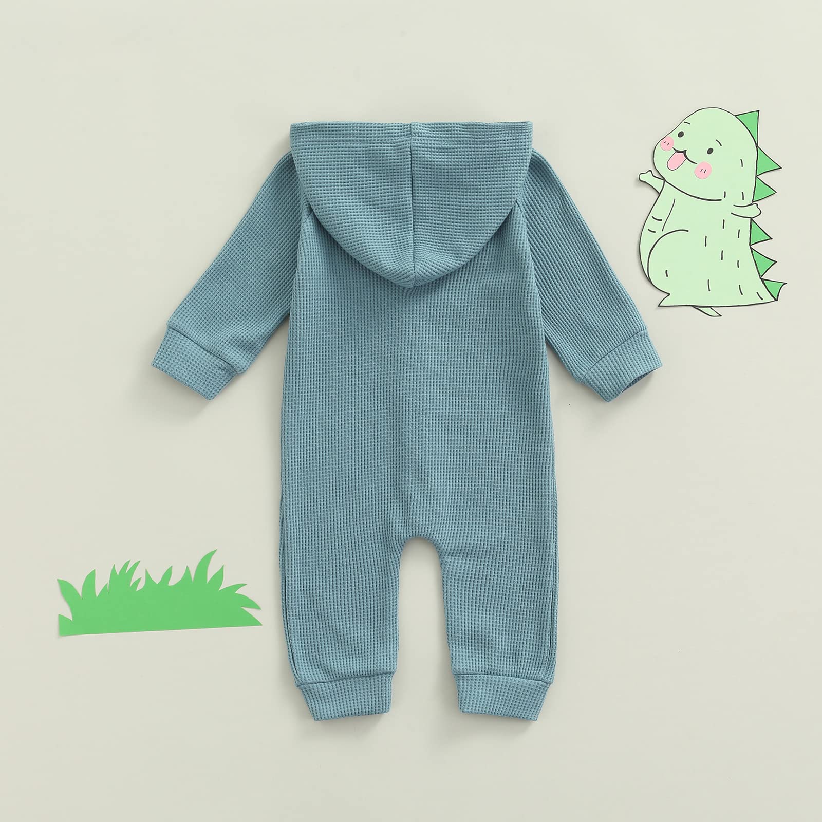 Ynibbim Winter Newborn Baby Romper - Unisex Infant Hooded Jumpsuit with Waffle Cotton & Button Closure - Cozy Outfit for Boys & Girls - Perfect for Family Photos, Holiday Gifts & Winter Outings