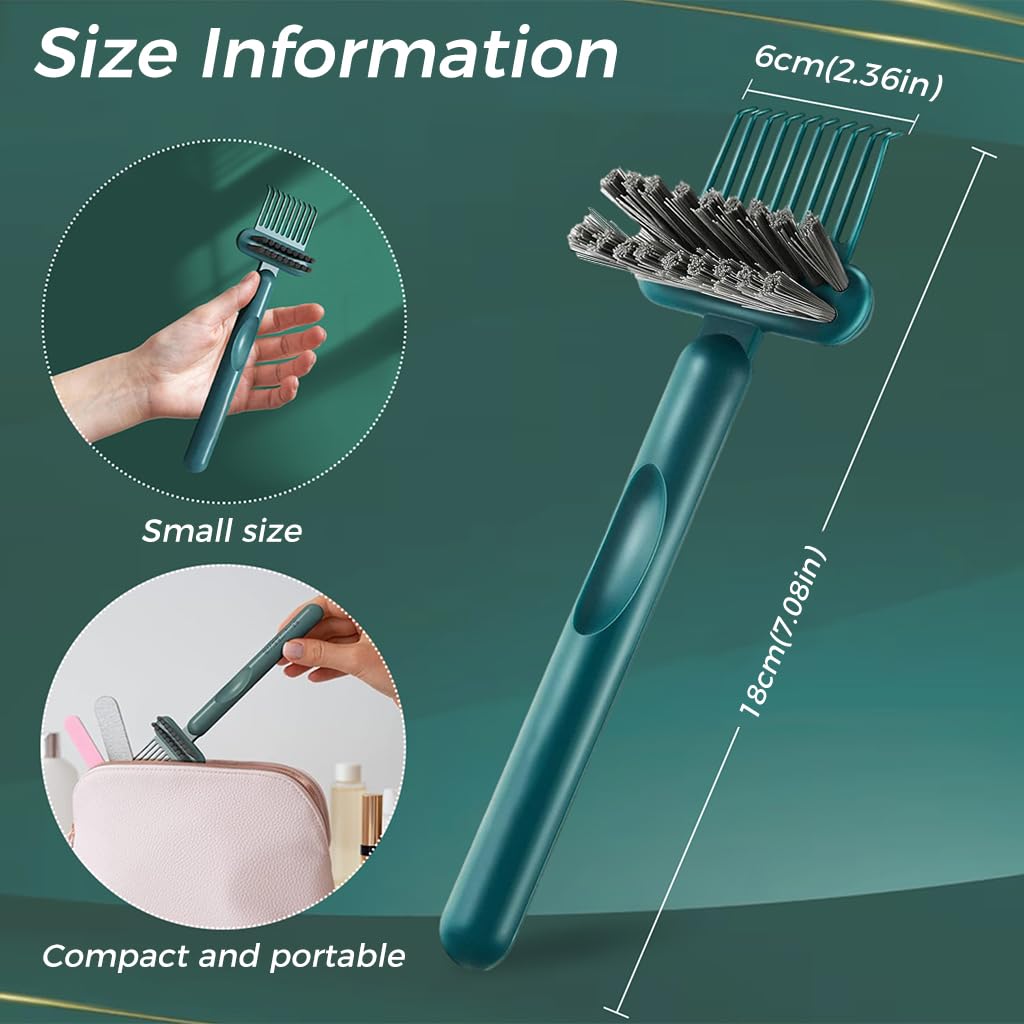 ZIBUYU® 2-in-1 Hair Brush Cleaner Tool - Professional Soft Bristle Brush with Embedded Comb for Removing Hair & Dust (2 Pack) - Perfect for Salon, Home, Bathroom & Travel Use