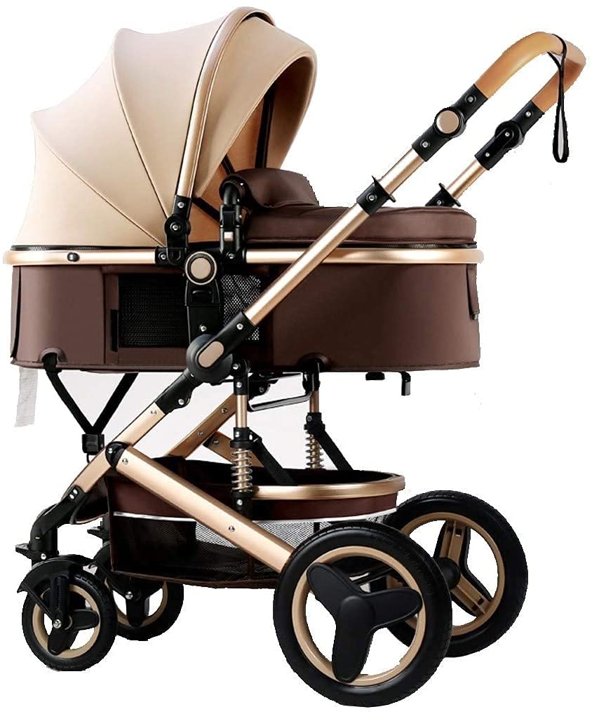 Premium Convertible Baby Stroller for Newborn to Toddler (0-3.5 Years) - Lightweight Travel System with Adjustable Recline & Bassinet - Khaki Color | Perfect for Walks, Shopping & Family Outings