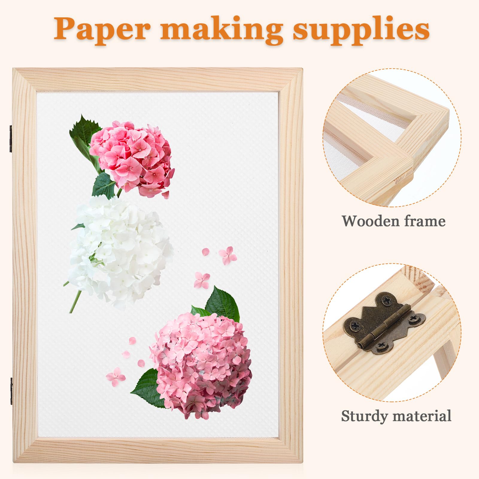 TEHAUX Wooden Paper Making Screen Kit - 3 Sizes (5