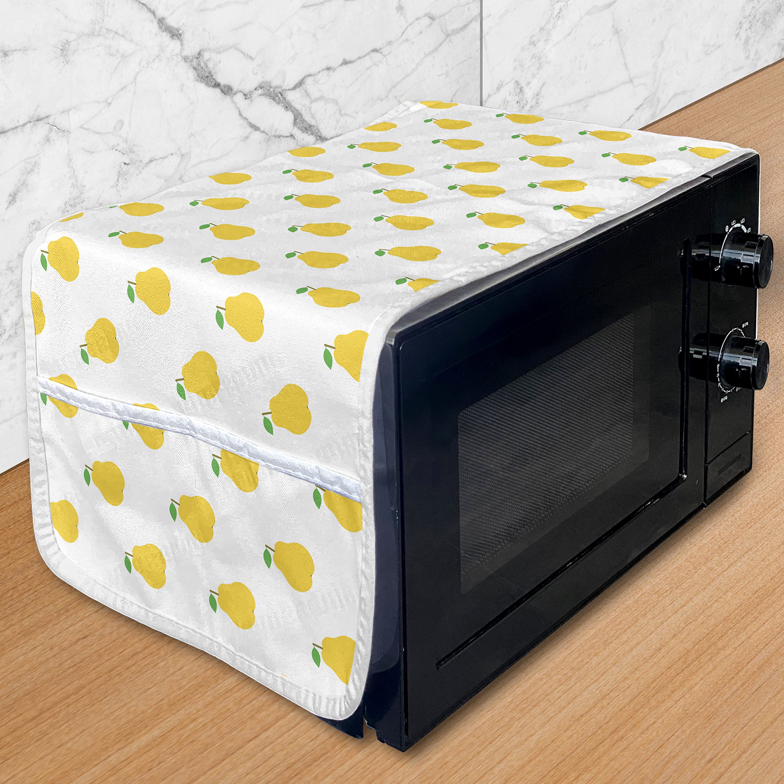Ambesonne Fruit Microwave Cover - Pears Pattern Waterproof Kitchen Organizer with Pockets, 36